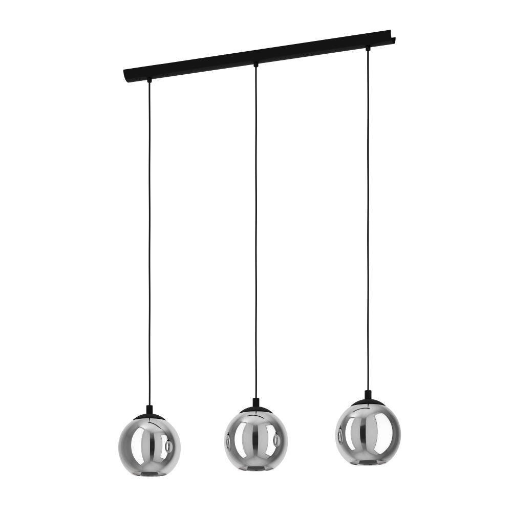 EGLO Hanglamp ARISCANI Hanglamp eettafel, hanglamp, rookglas zwart, E27, 76,5 cm (1 stuk)