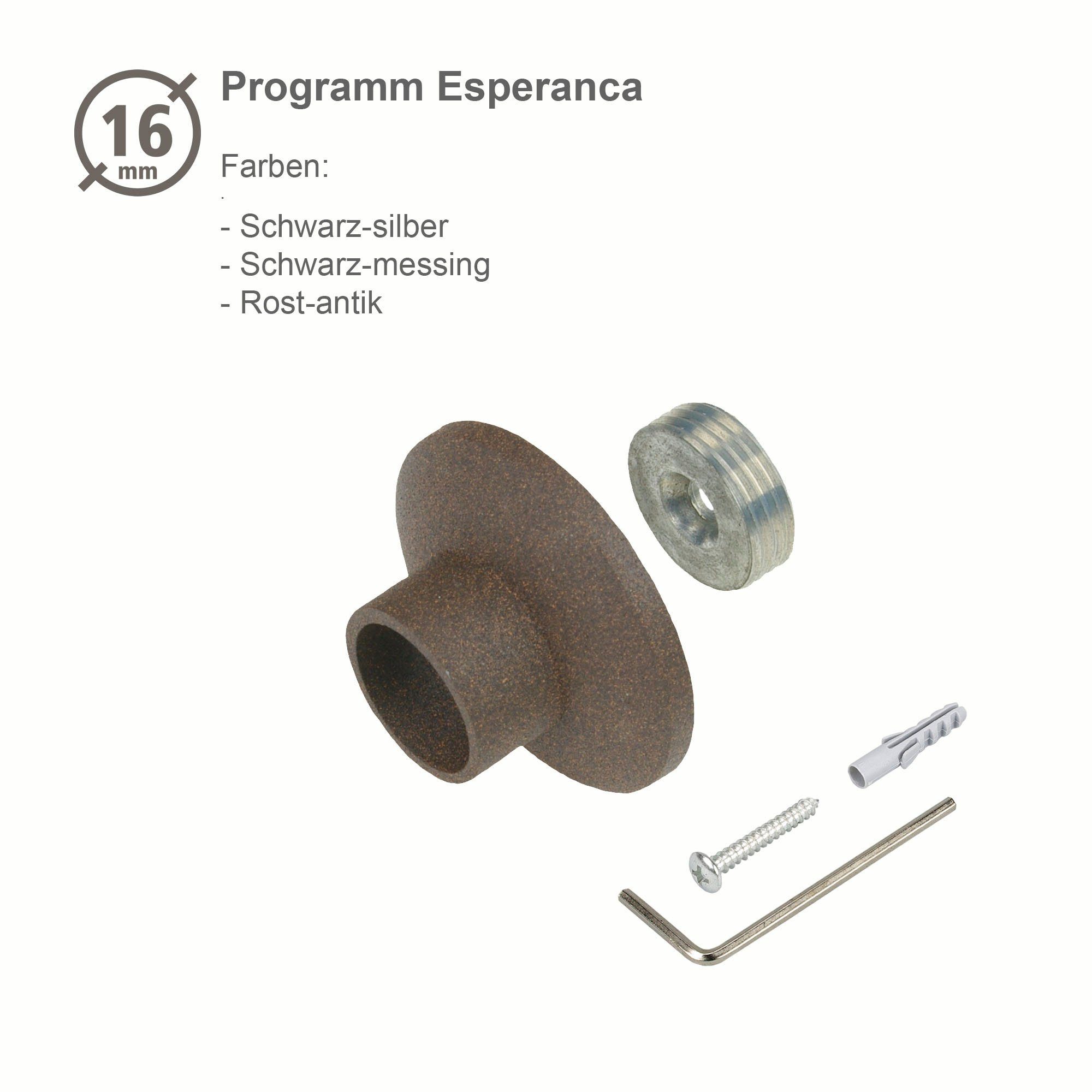 Liedeco Gordijnroedehouder Wandsteun, wandhouder voor gordijnroedes 16 mm "Esperanca" (1 stuk)
