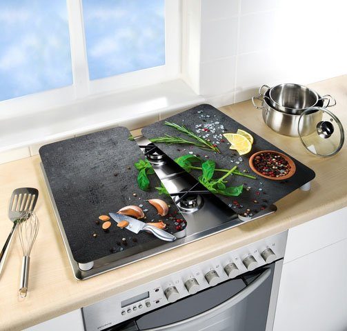 WENKO Kookplaatdeksel Universeel model Kruiden (set, 2-delig)