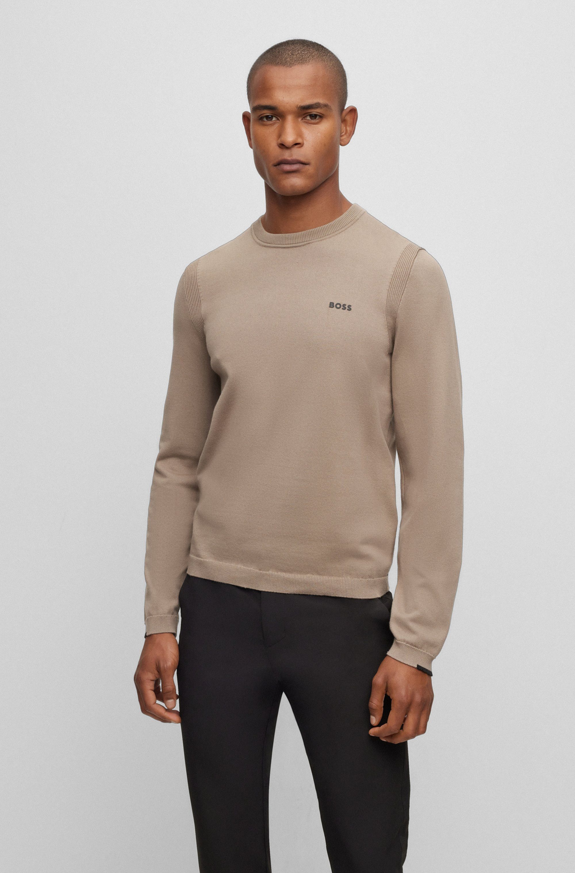 BOSS GREEN Trui met ronde hals Ever-X CN met een ronde hals heren pullovers maat XXXL bruin