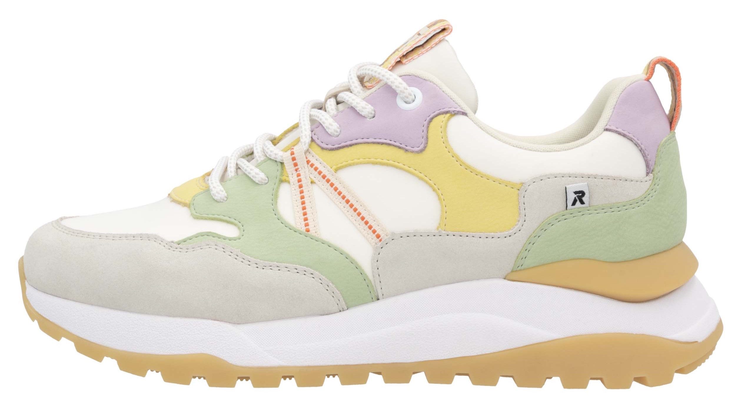 RIEKER Sport Sneakers met sleehak Bel Air vrijetijdsschoen, lage schoen, veterschoen met uitneembaar voetbed