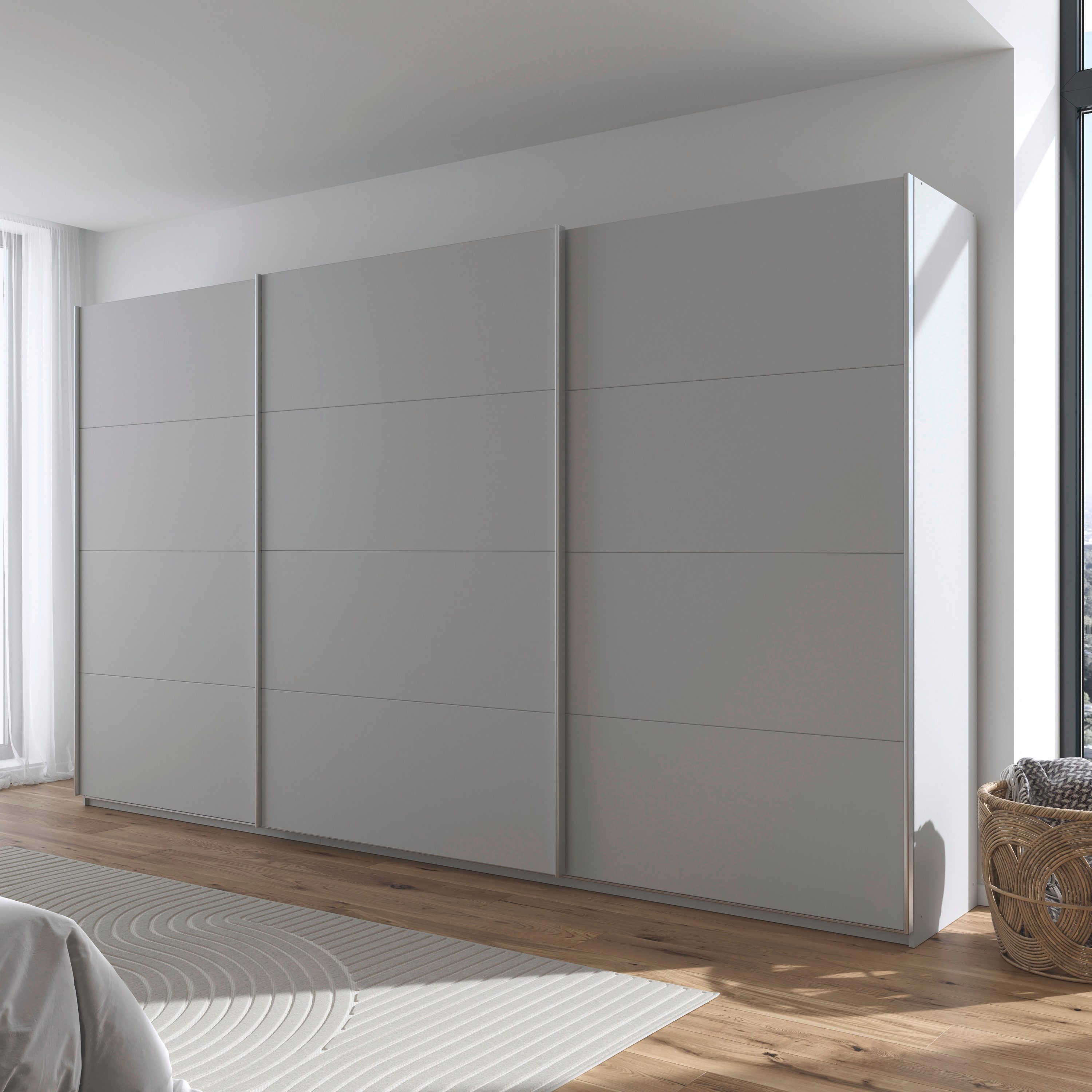 rauch Schuifdeurkast Kledingkast kast garderobe AGORDO met decor- of hoogglansfront doordachte binnenuitrusting, in 4 breedtes en 2 hoogtes made in germany