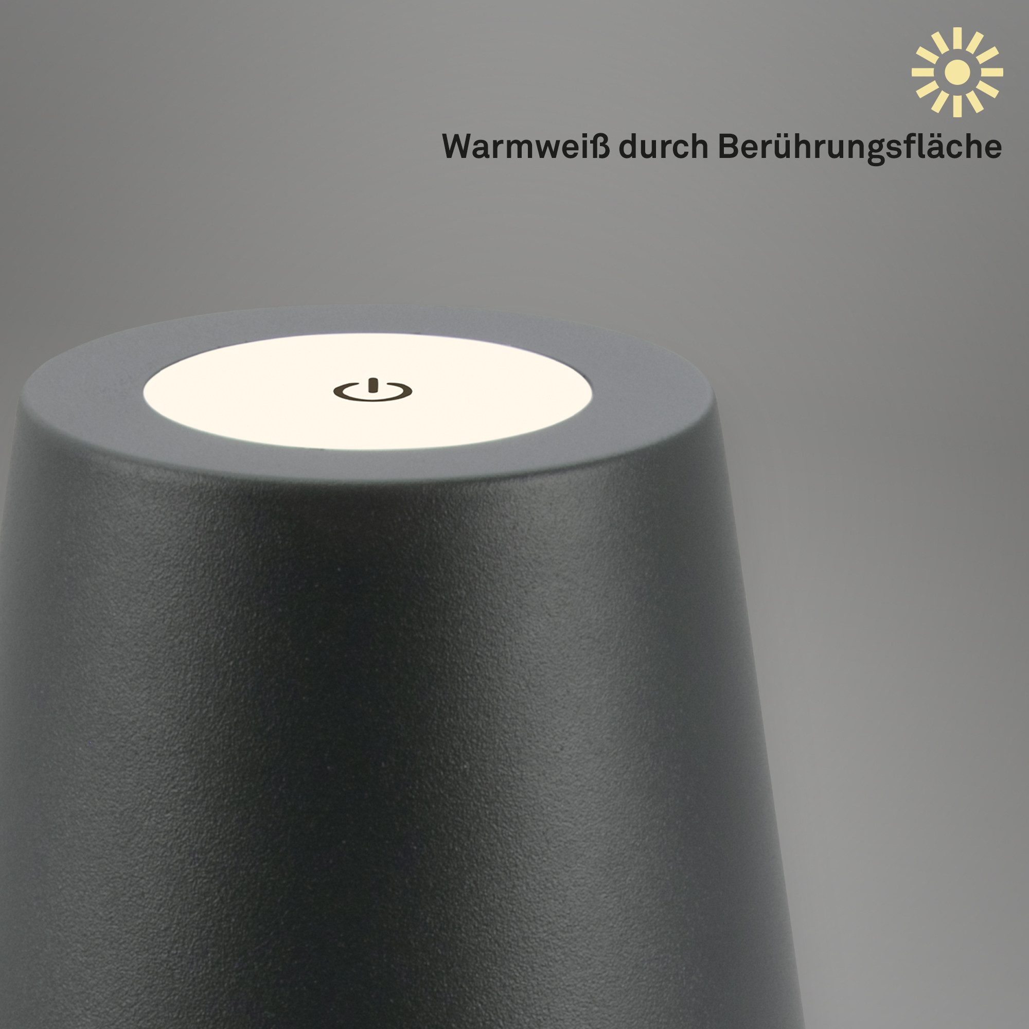 Briloner Leuchten Tafellamp 2-pack LED tafellamp draadloos, antraciet 2-delige set led onderbouwverlichting keuken 58,5 cm uitbreidbaar