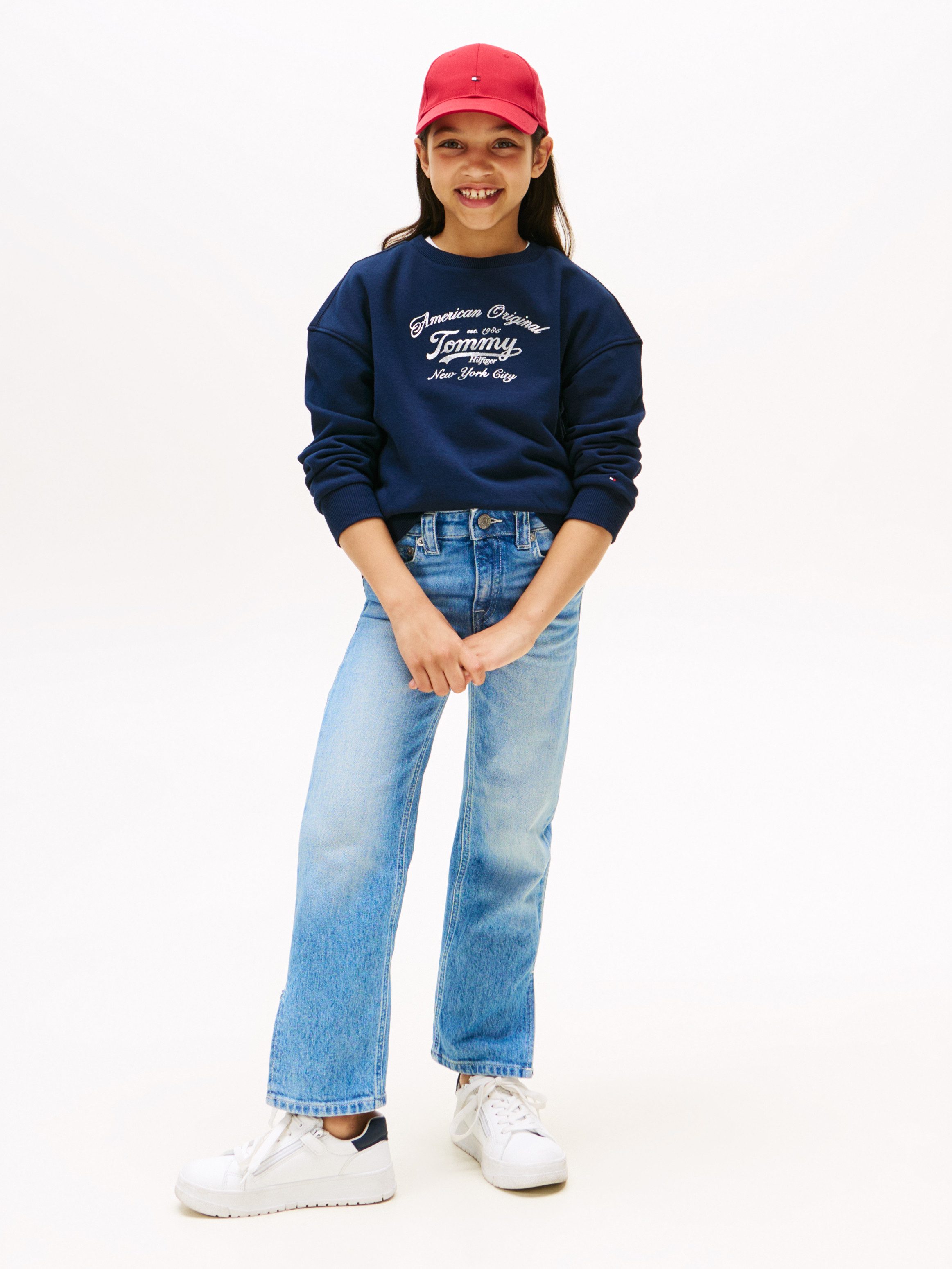Tommy Hilfiger Sweatshirt TOMMY SCRIPT SWEATSHIRT voor kinderen tot 16 jaar, met glanzende print