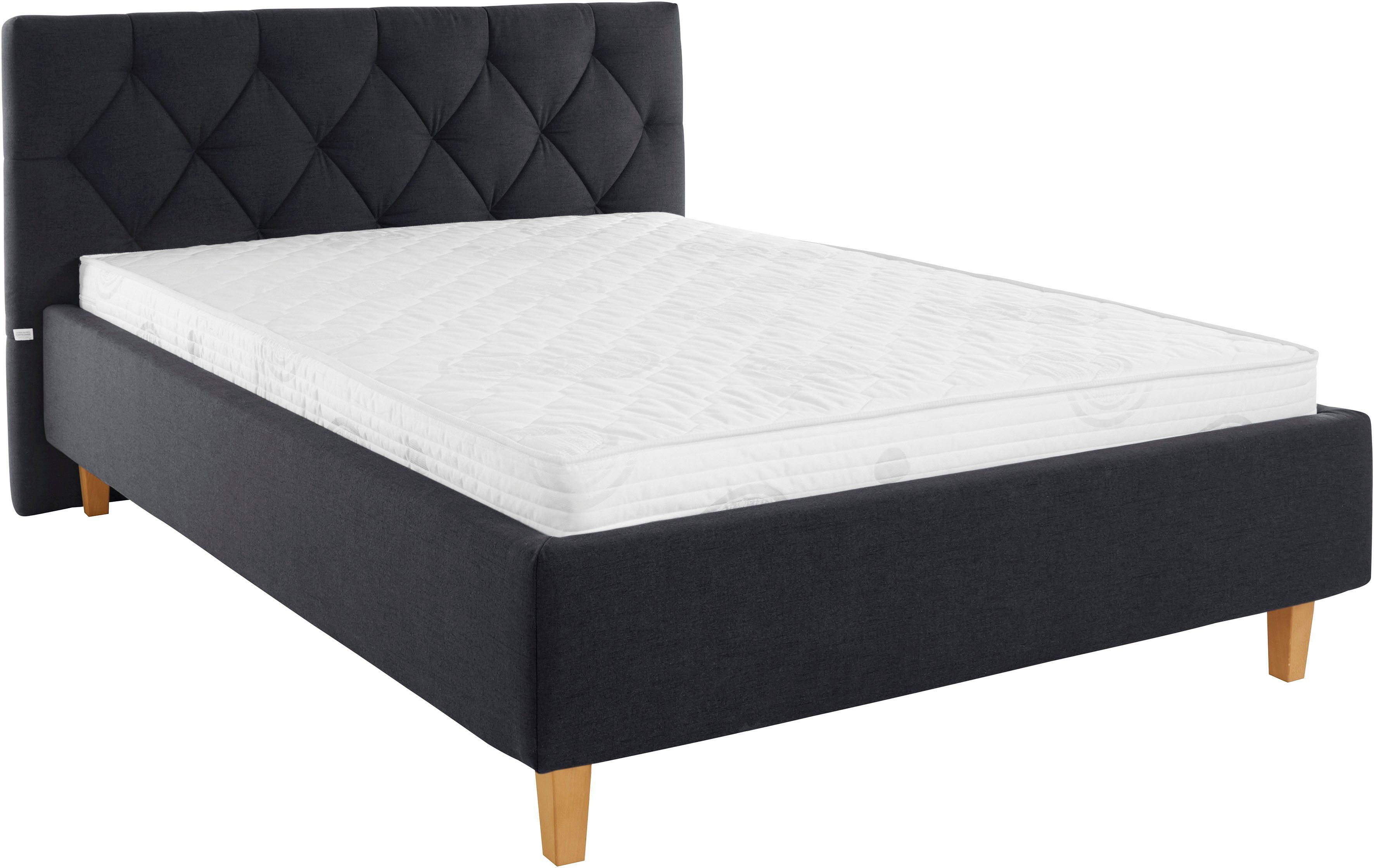 Guido Maria Kretschmer Home&Living Gestoffeerd bed Sunley 100 Kruisstiksel, hoofdbordhoogte 102 cm, zonder of met matras/lattenbodem