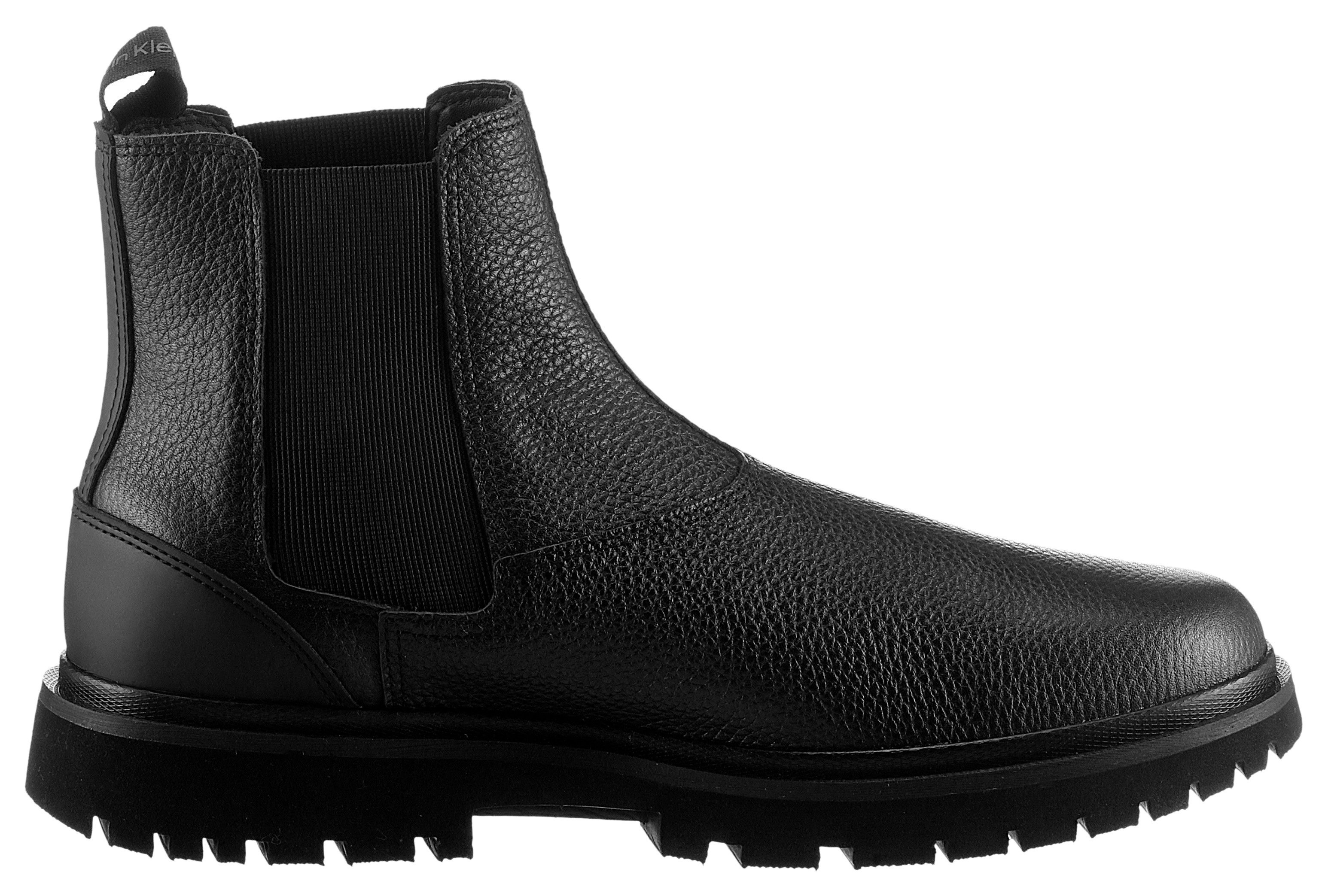 Calvin Klein Chelsea-boots EVA MID CHELSEA BOOT LTH , instappers, enkellaars met zij-ck-logo en aanhaallus