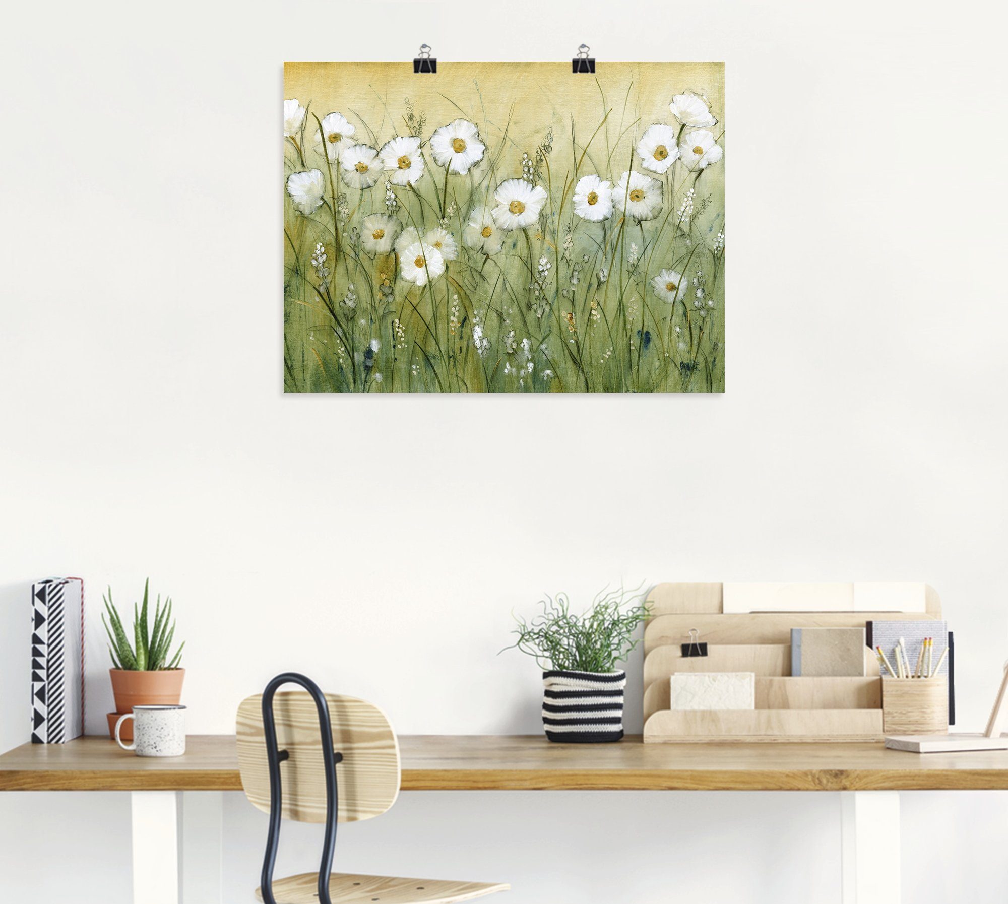 Artland Artprint Voorjaar met madeliefjes II als artprint van aluminium, artprint voor buiten, artprint op linnen, poster, muursticker