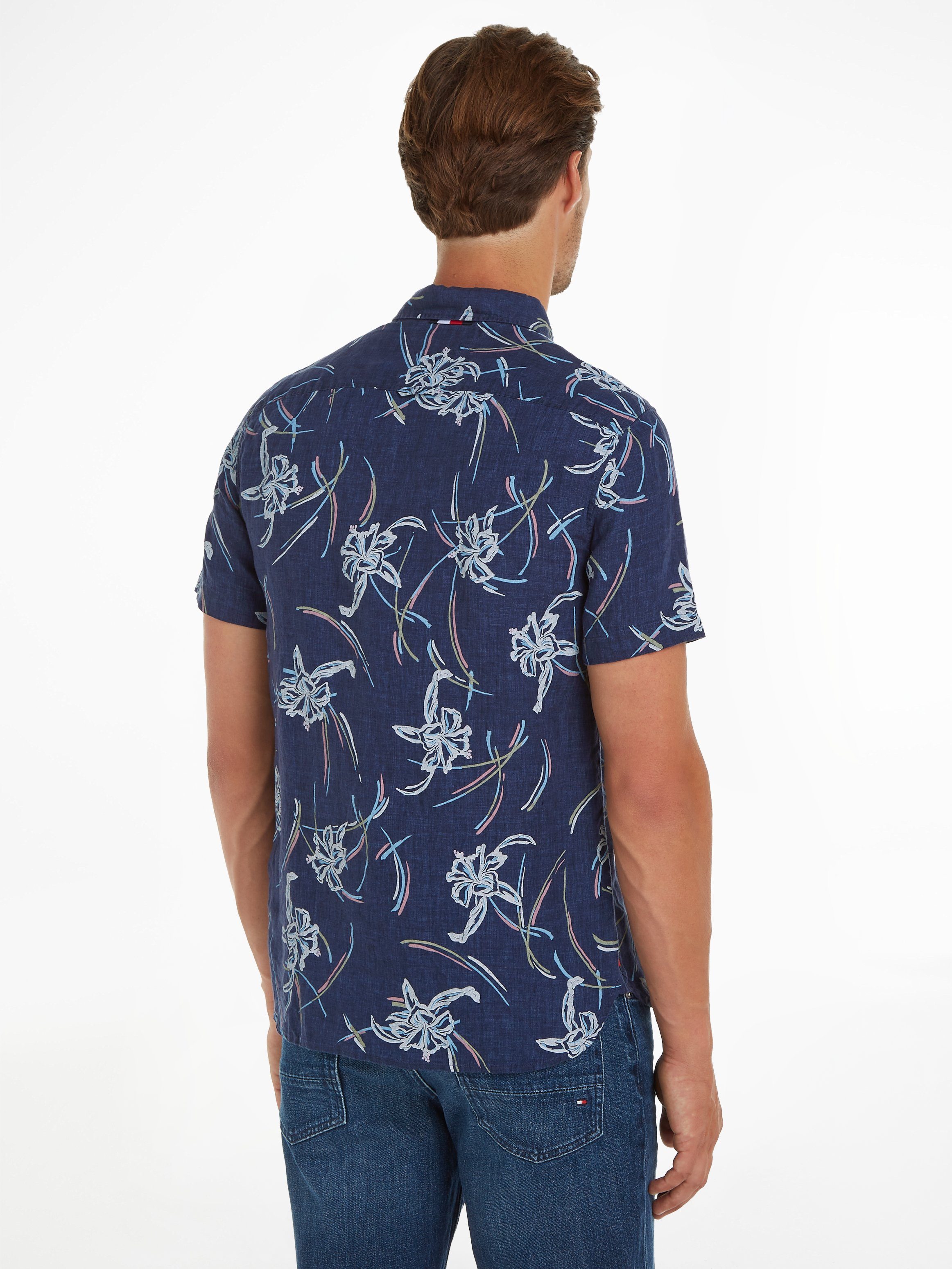 Tommy Hilfiger Linnen overhemd LI TROPICAL PRT SF SHIRT