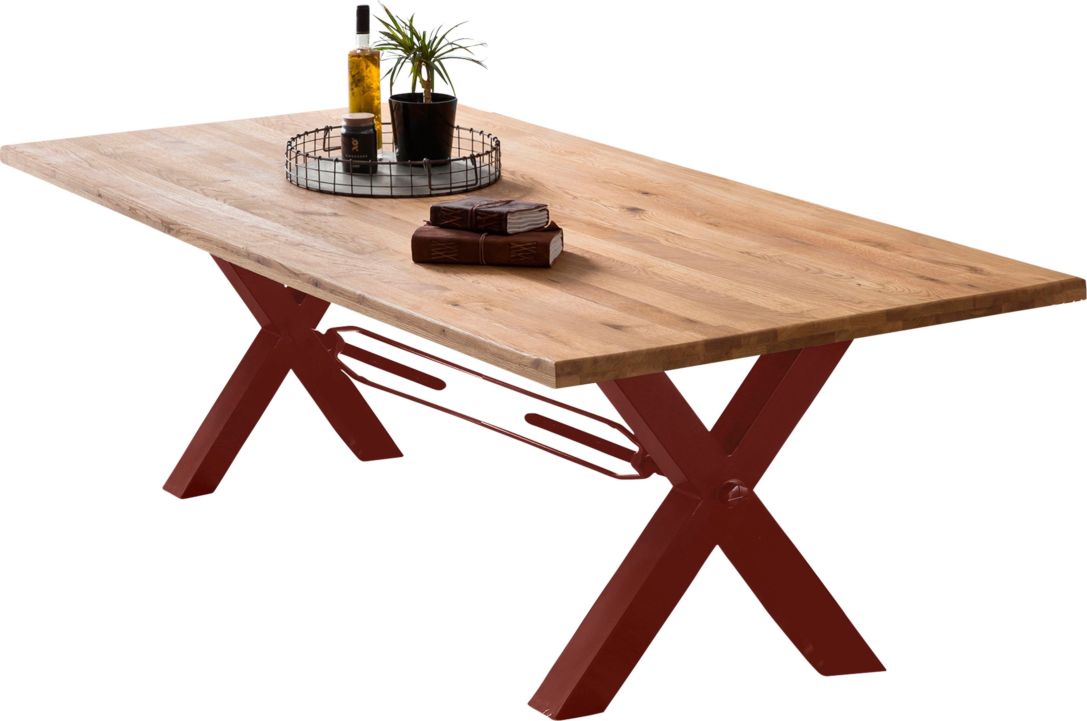 SIT Eettafel X-frame in industriële antiek-look