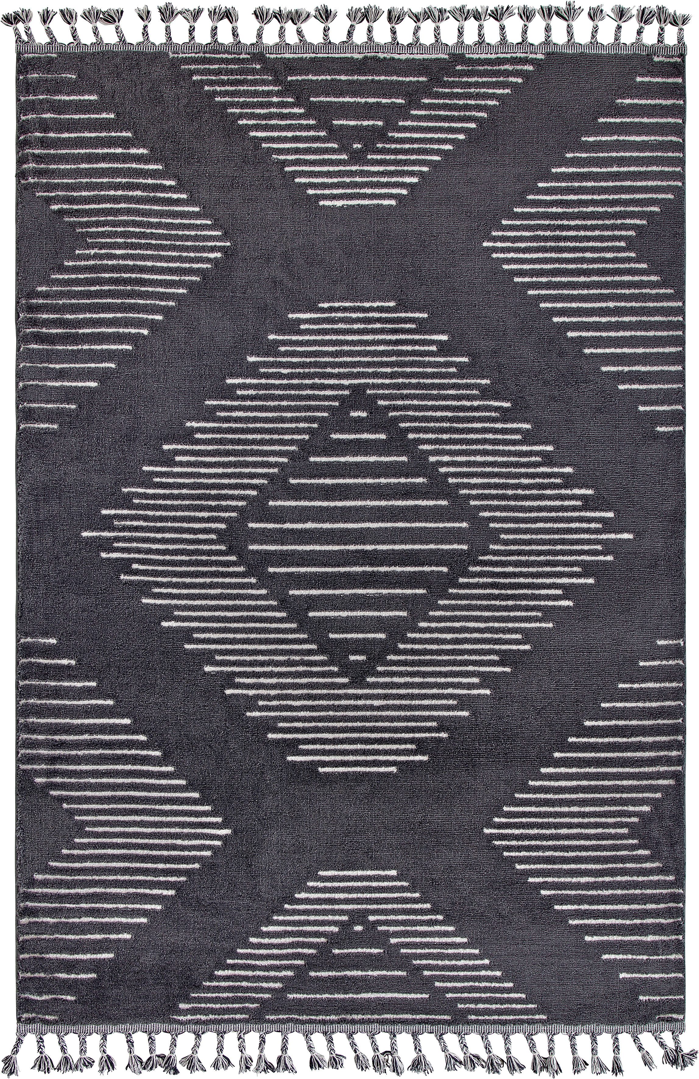 Guido Maria Kretschmer Home&Living Vloerkleed Yule Hoog-laag effect met franjes, onderhoudsvriendelijk, elegant, zachte touch