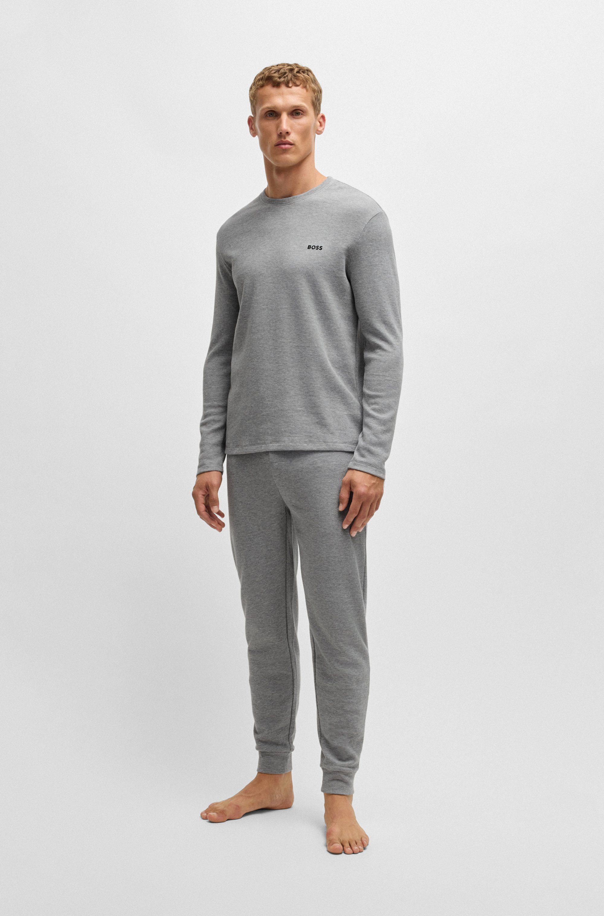 BOSS Pyjamabroek Waffle Pants Cuf