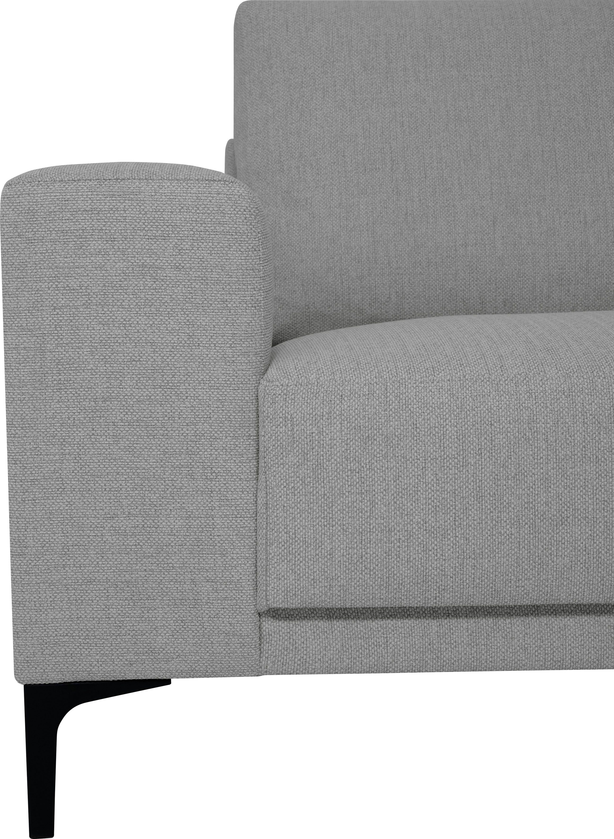 Places of Style Hoekbank Xander, L-model, Breedte 289 cm, geweven stof, soft-touch chenille, zwarte metalen voeten