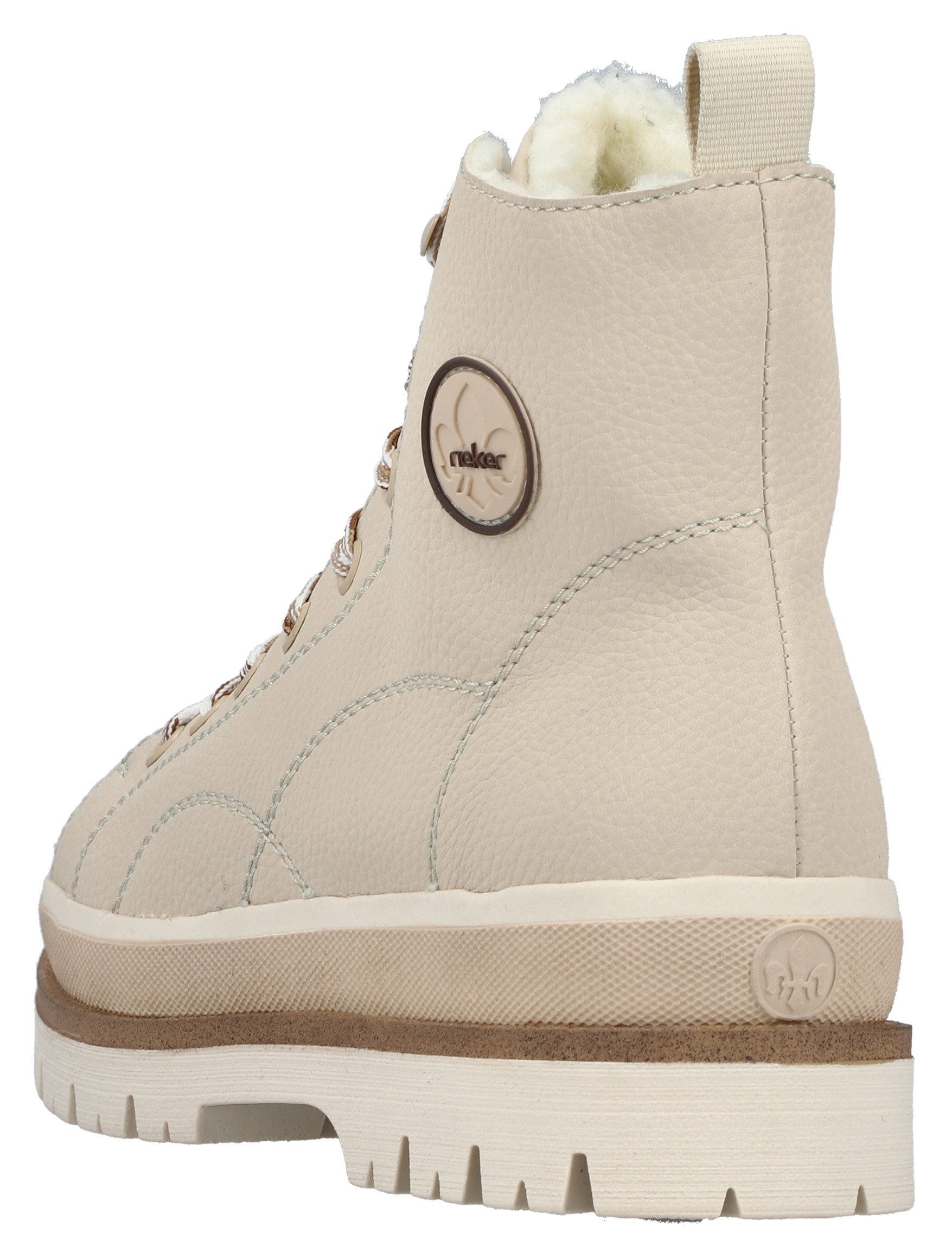 Rieker Winterlaarsjes Plateauzolen, veterboots, profielzool, met warme voering