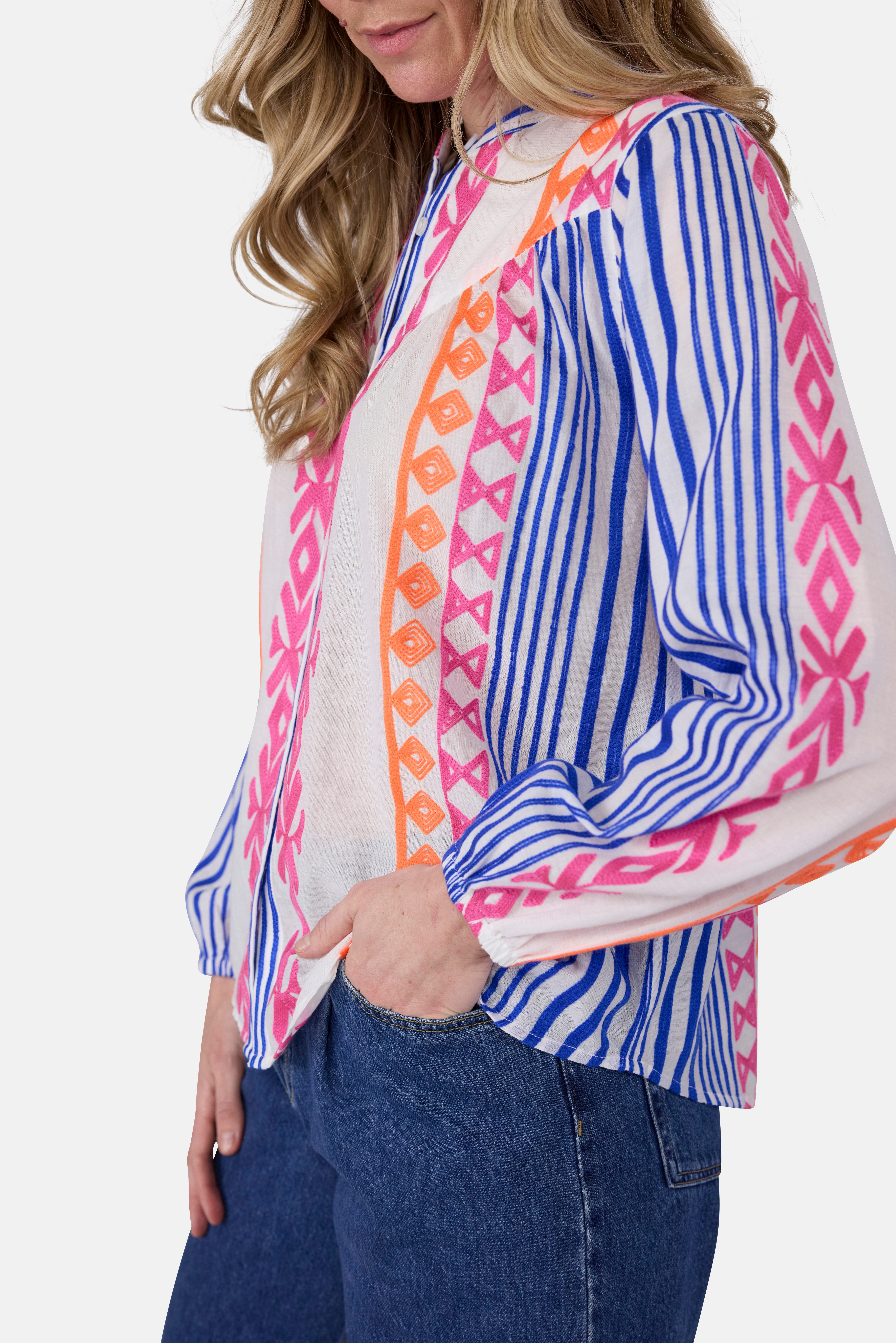 Lieblingsstück Blouse met lange mouwen met opvallende borduurwerk