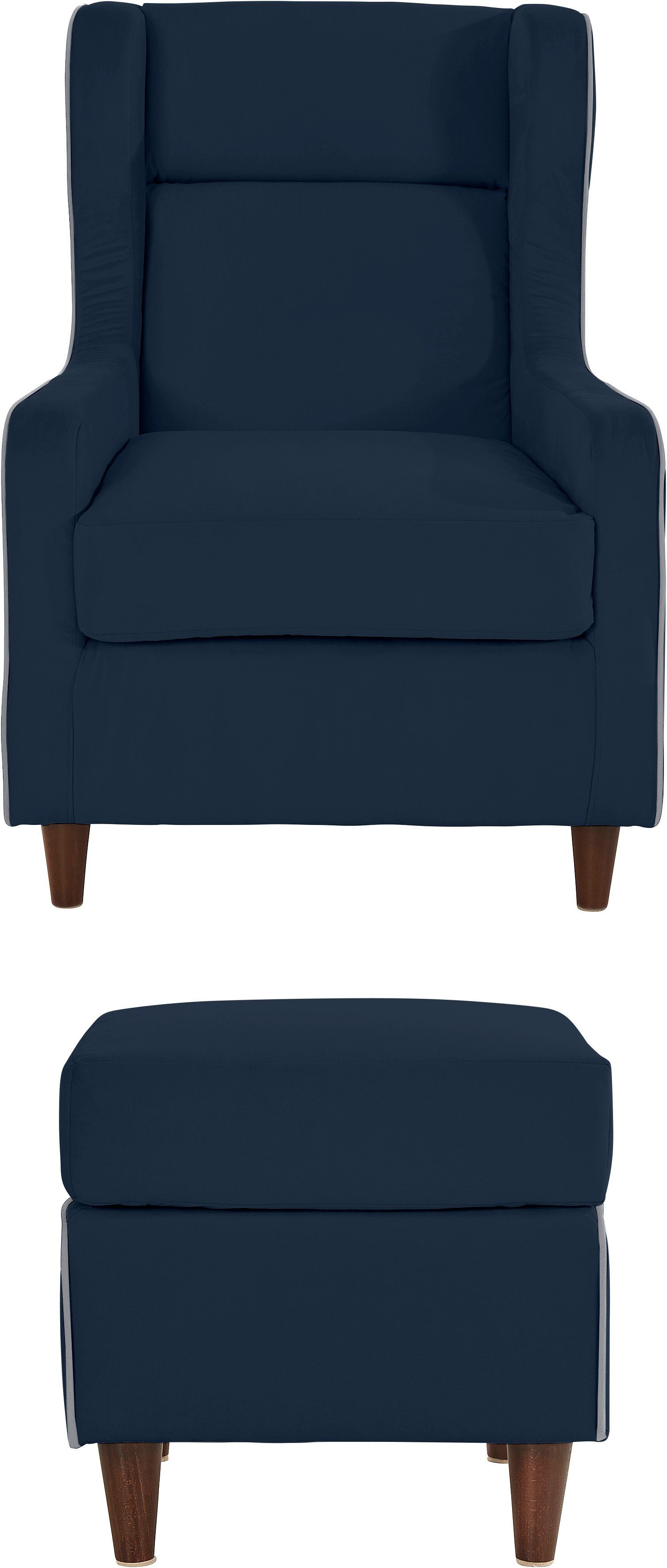 INOSIGN Oorfauteuil Rhada met contrastkleurige opstaande naad, bxdxh: 73x85x99 cm