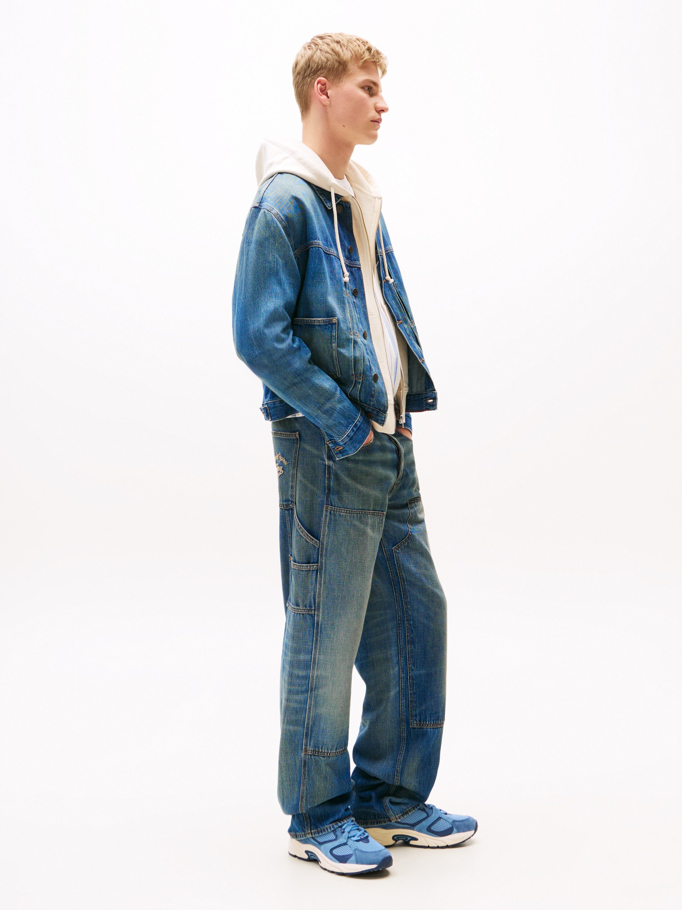 TOMMY JEANS Sneakers met sleehak ARCHIVE'97 , vrijetijdsschoen, halfschoen, veterschoen in lichte materiaalmix