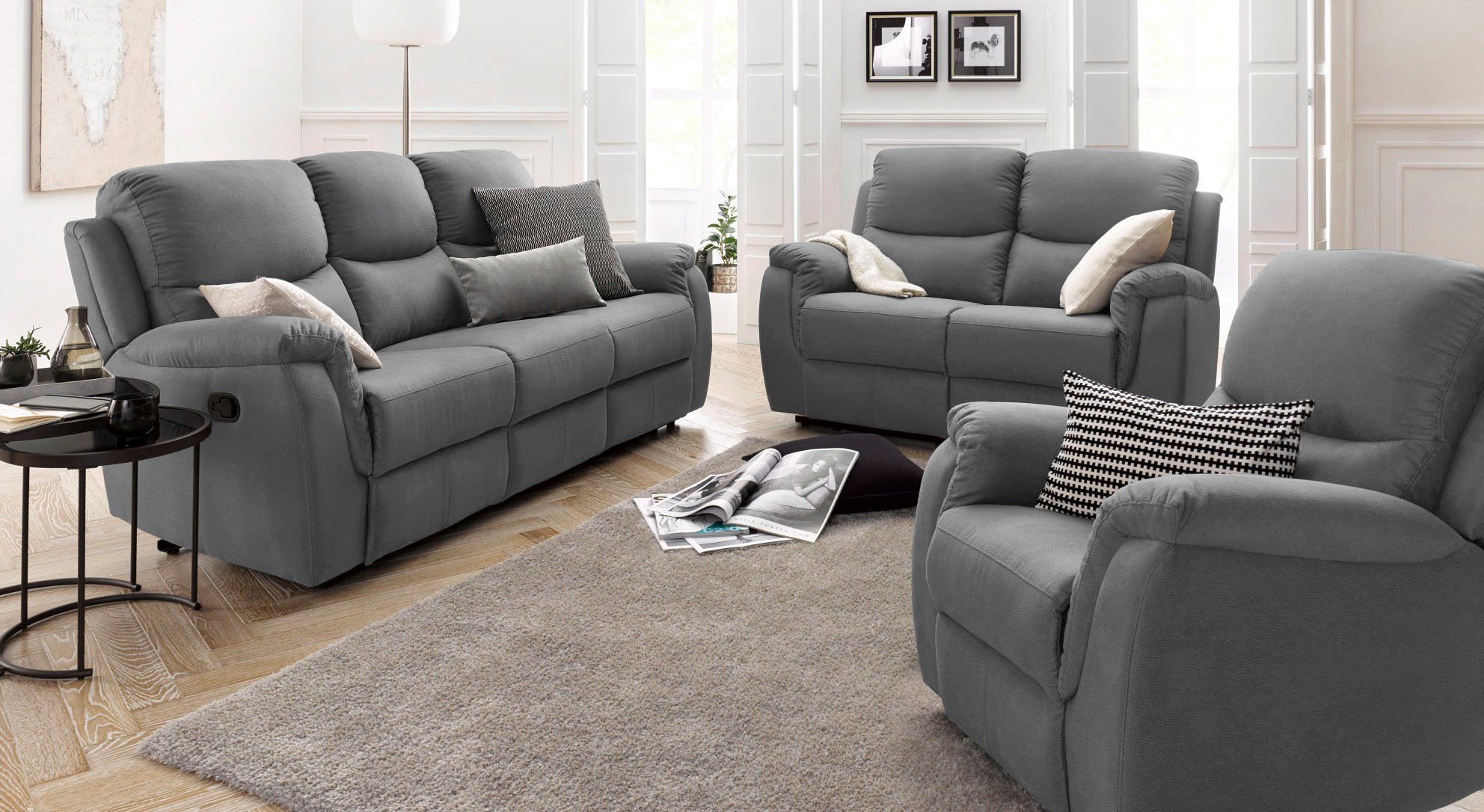 ATLANTIC home collection 2-zitsbank Diana met relaxfunctie en binnenvering, hoge belastbaarheid