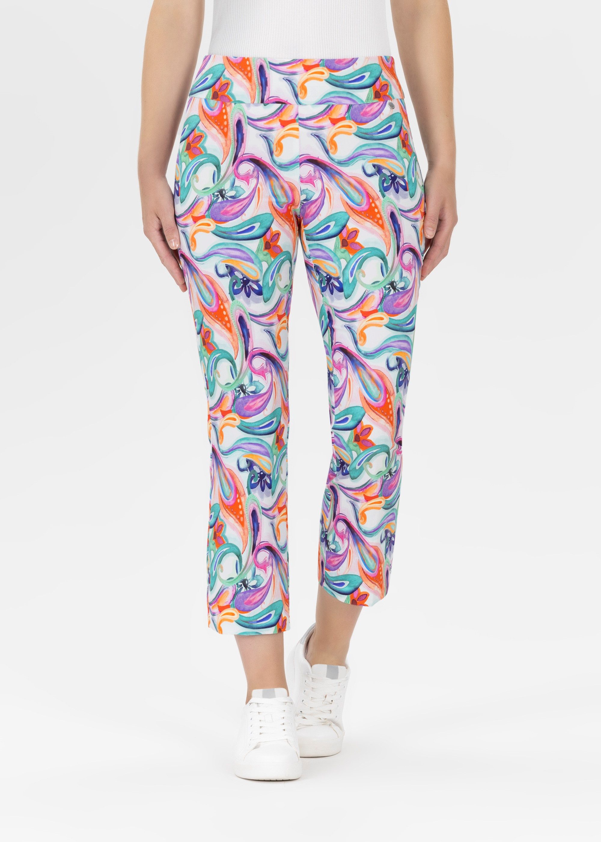 Stehmann Stretchbroek Ina in 6 8 lengte en met allover-print