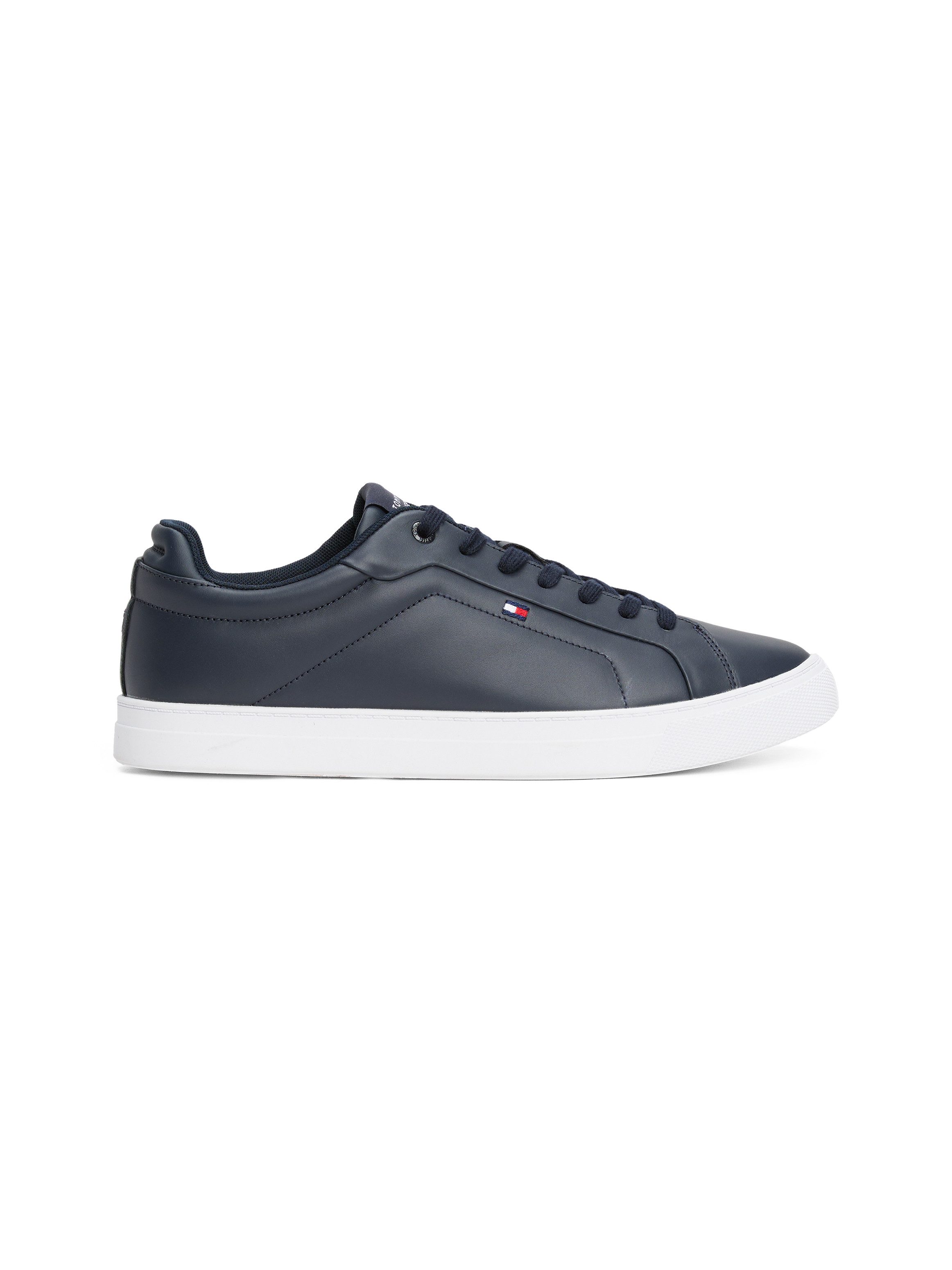 Tommy Hilfiger Sneakers ICON COURT LTH FLAG ESS vrijetijdsschoen, lage schoen, veterschoen met kleine logovlag
