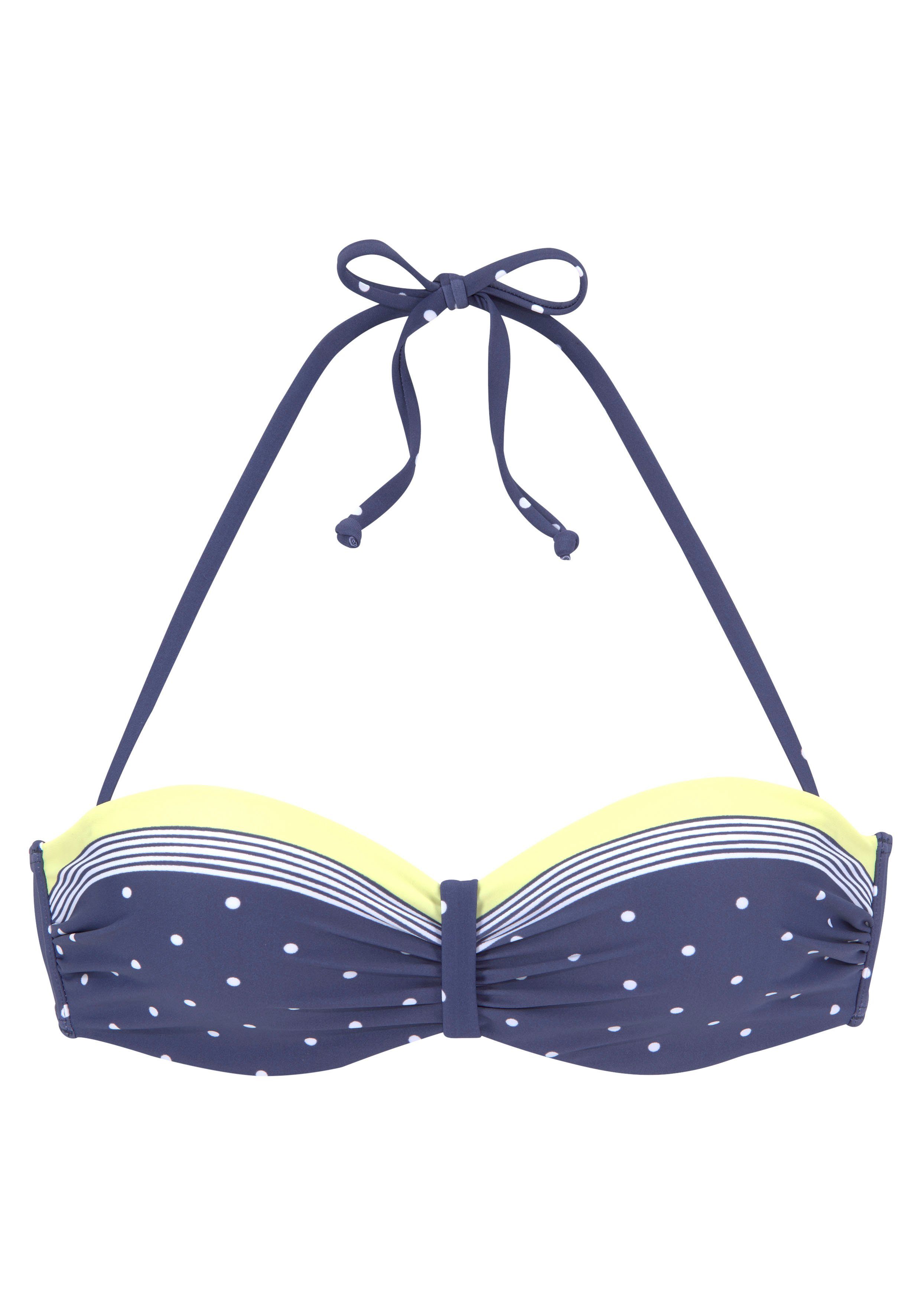 Lascana Beugelbikinitop in bandeaumodel Monri met contrastkleurig detail