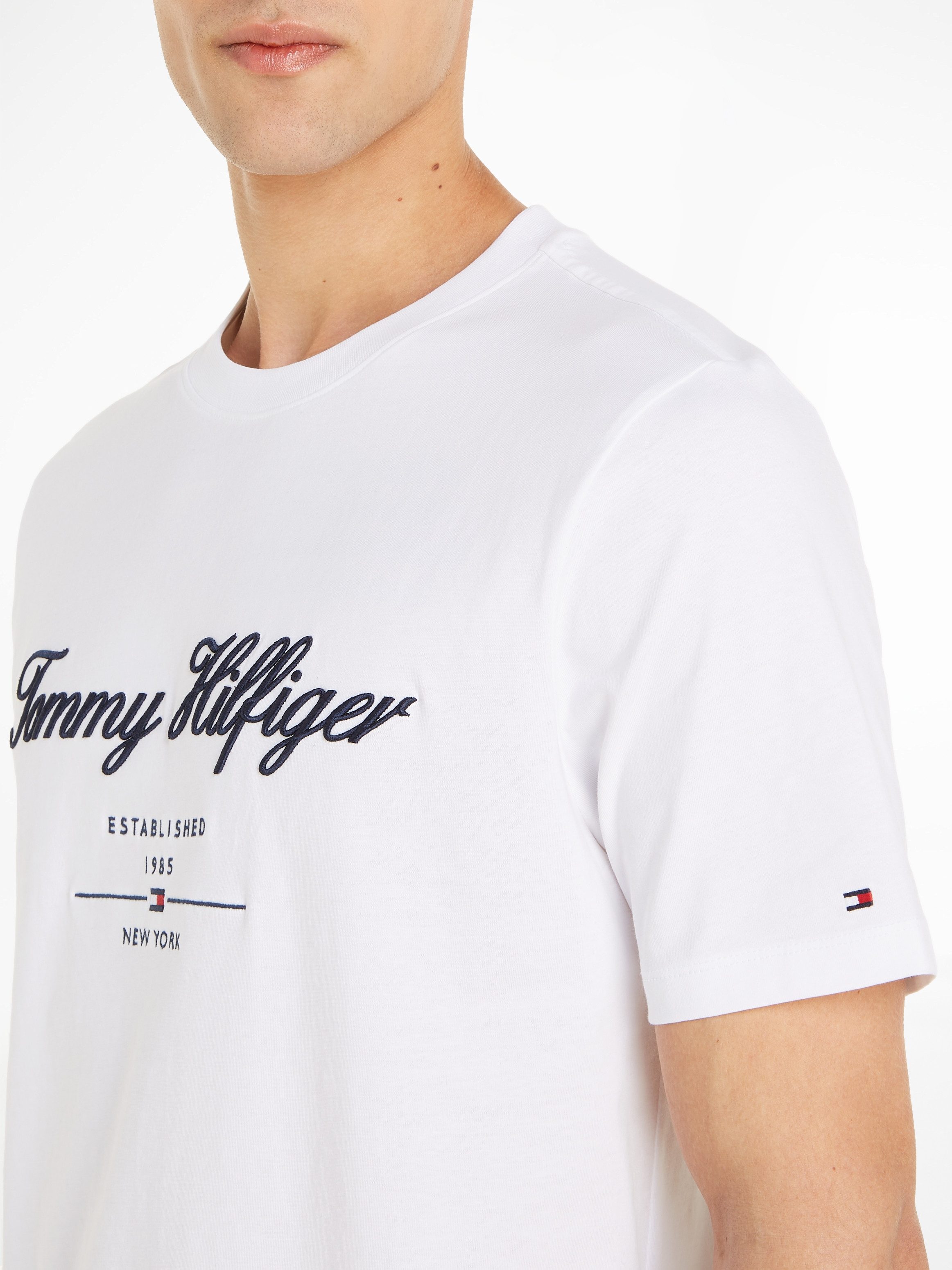 Tommy Hilfiger T-shirt SCRIPT LOGO TEE met opgestikt logo