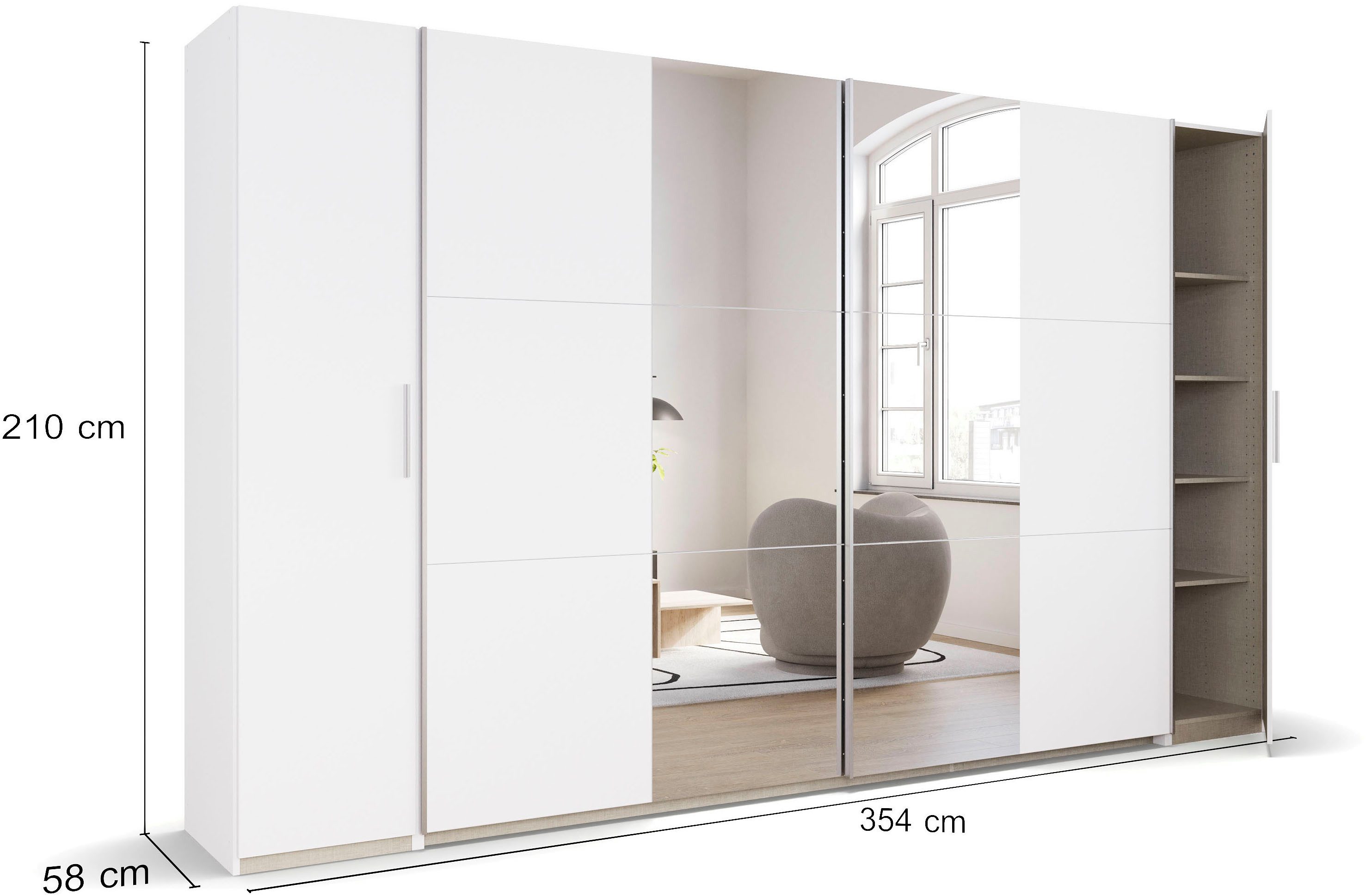 rauch Zweefdeurkast Kledingkast draaideurkast kast garderobe KRONACH TOPSELLER met draaideuren en schuifdeuren en spiegels, veel planken made in germany