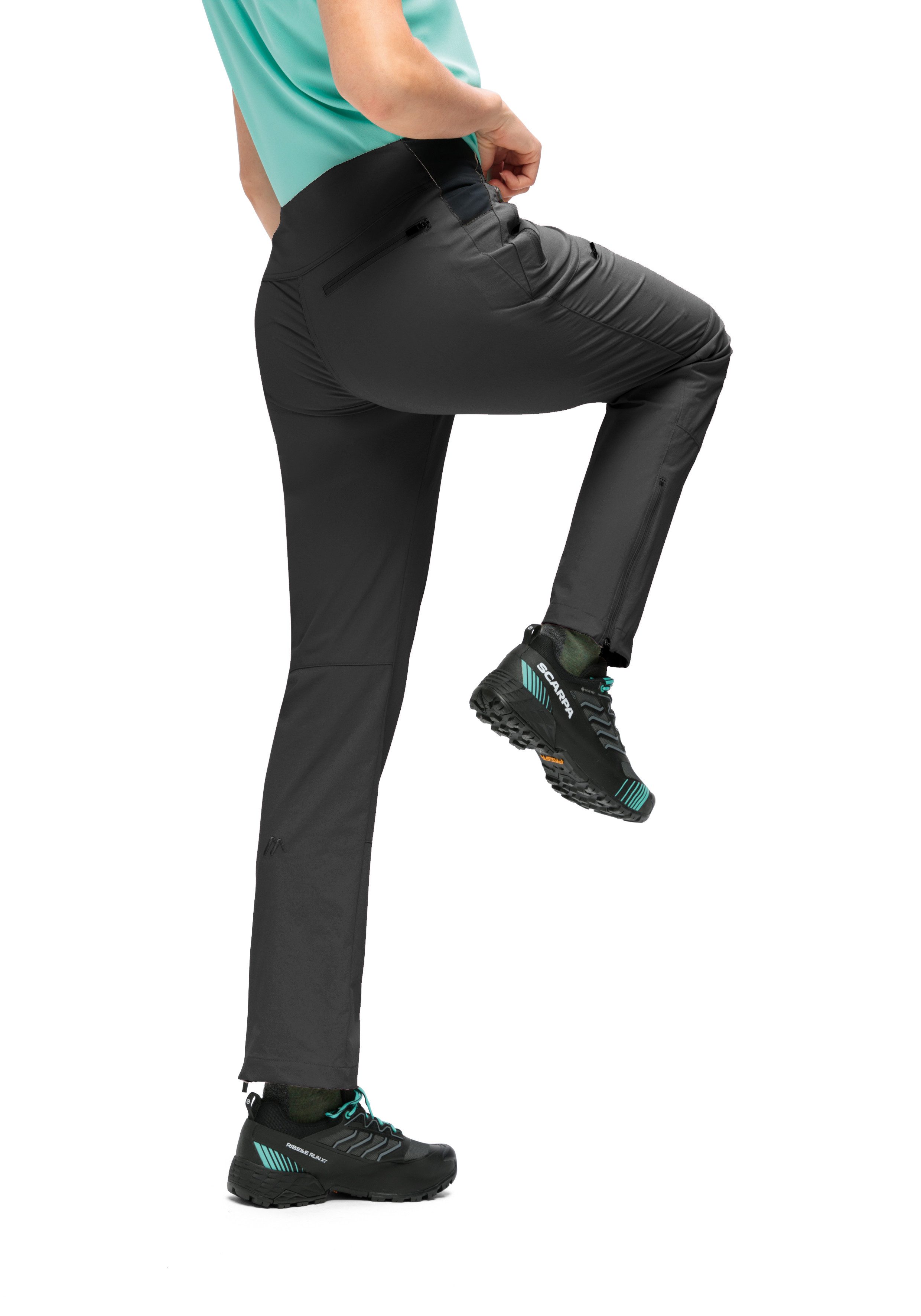 Maier Sports Outdoorbroek Inara slim Vario Dames wandelbroek, functionele broek met variabele tailleband en 4 zakken, slim fit