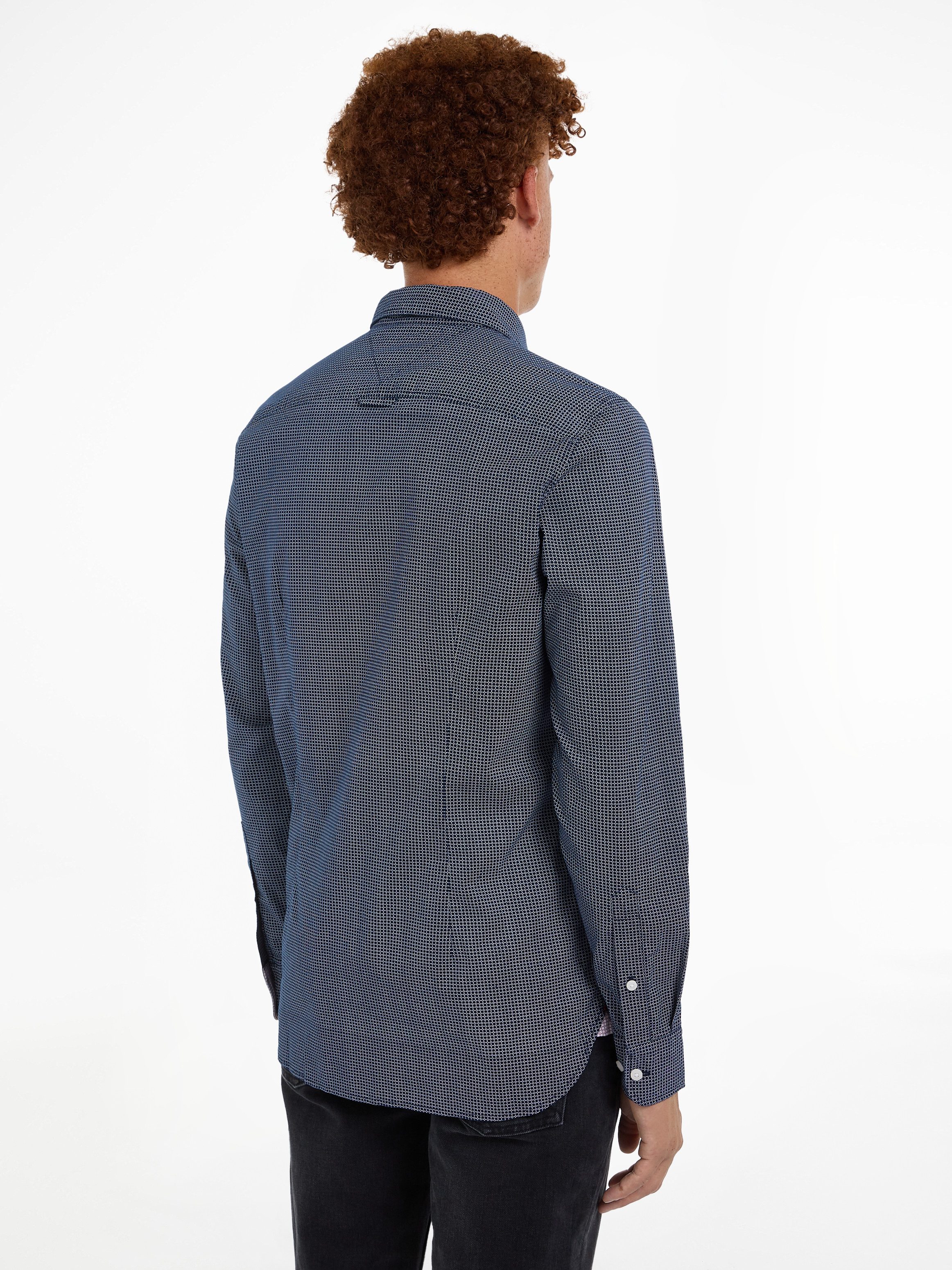 Tommy Hilfiger Businessoverhemd FLEX MICRO FOULARD SF SHIRT Met minimal-print button-down-kraag