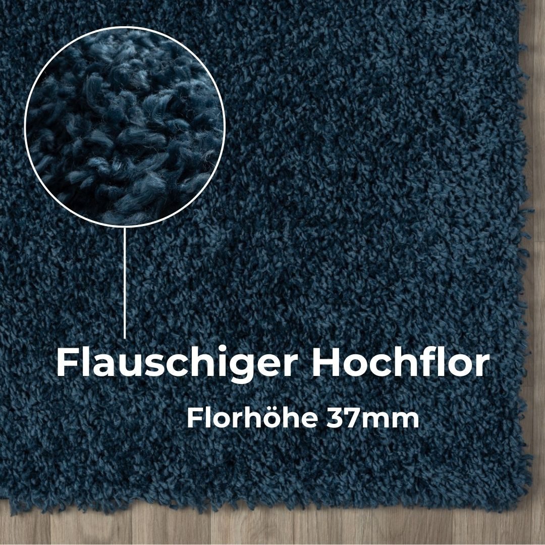 my home Hoogpolig vloerkleed Banji Uni-kleuren, zacht en fluffy, ook als loper en in rond verkrijgbaar