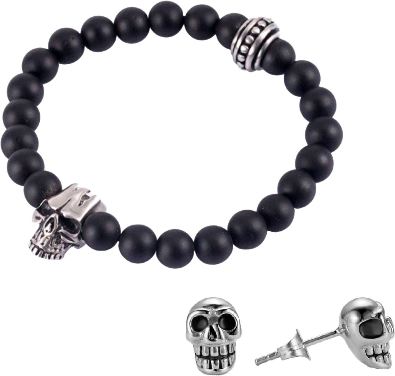 Firetti Sieradenset Multipack sieraden cadeau roestvrijstalen armband paar oorstekers (set, 3-delig) unisex sieradensets zwart