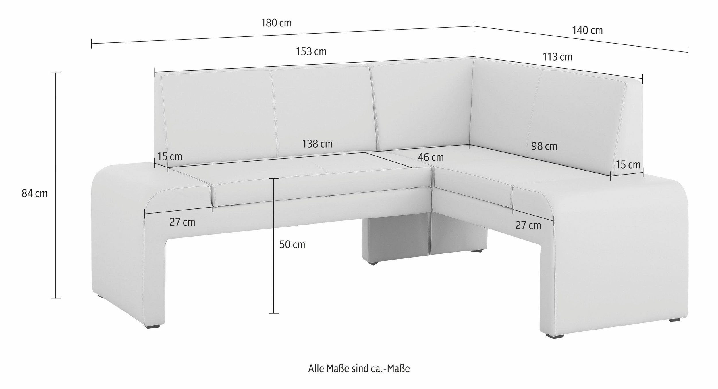 Home affaire Hoekbank Bologna in 2 afmetingen (lange zijde 180 of 200 cm), verschillende kwaliteiten