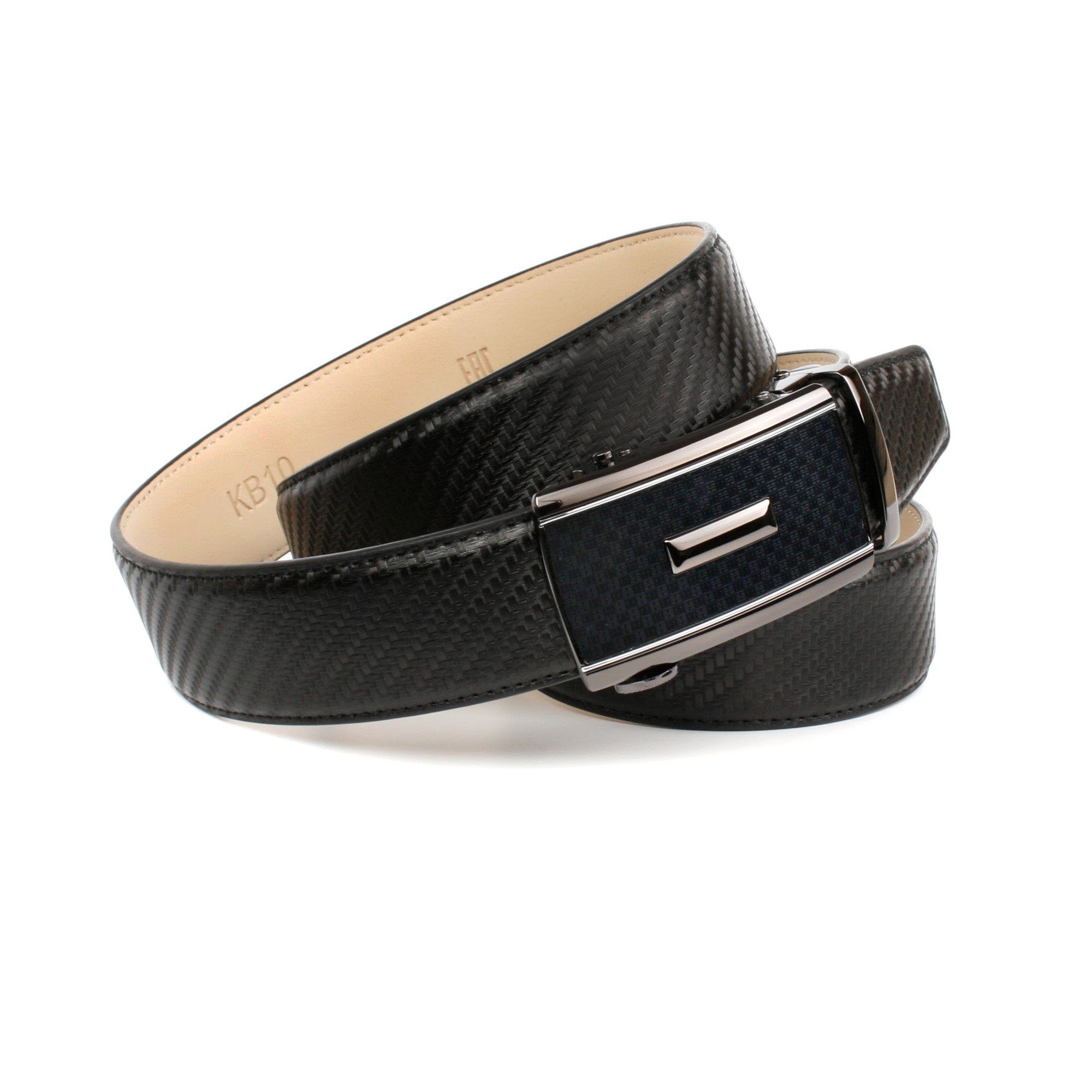 Anthoni Crown Leren riem Oppervlak met patroon heren riemen maat 110 zwart