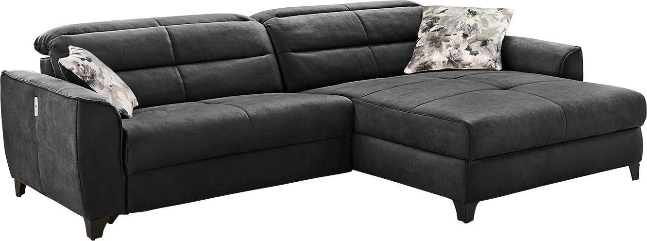 Jockenhöfer Gruppe Hoekbank Double One L-vorm met 2 x 120 cm brede, elektrisch verstelbare relaxfuncties