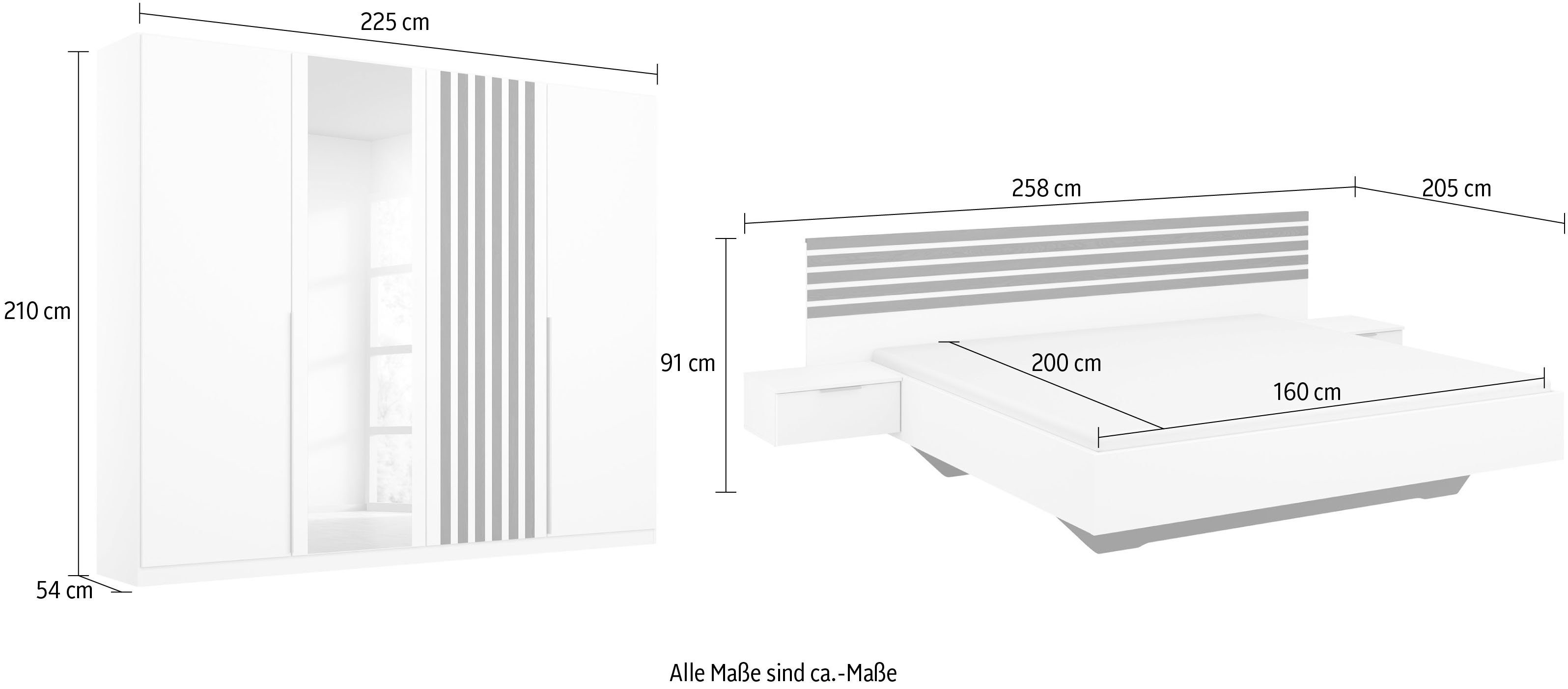 rauch Slaapkamerserie Lamella met elegante lattengarnering (set)
