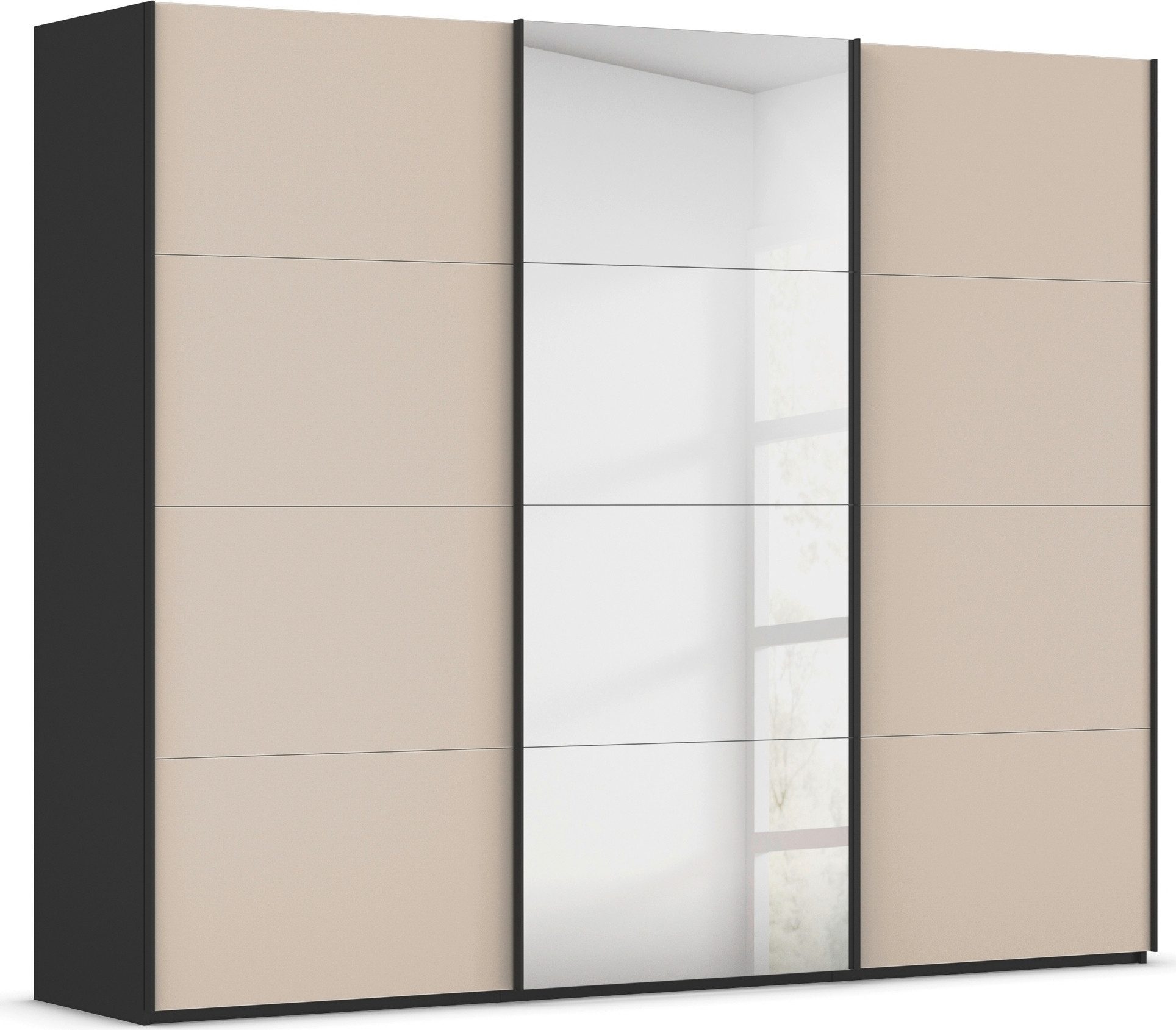 rauch Schuifdeurkast Kledingkast Kast Garderobe Slaapkamerkast SCALE-FYRA edel vierdelige deuren spiegel/glas-mix veel kleuren made in germany
