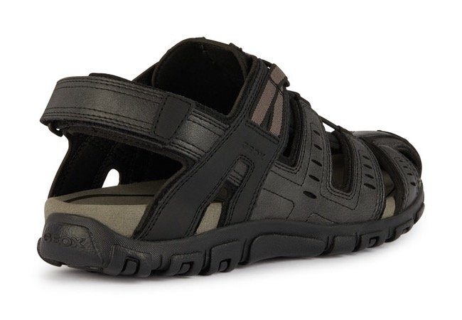 Geox Sandalen UOMO SANDAL STRADA C , zomerschoen, klittenbandschoen, outdoorsandaal, met leren voetbed