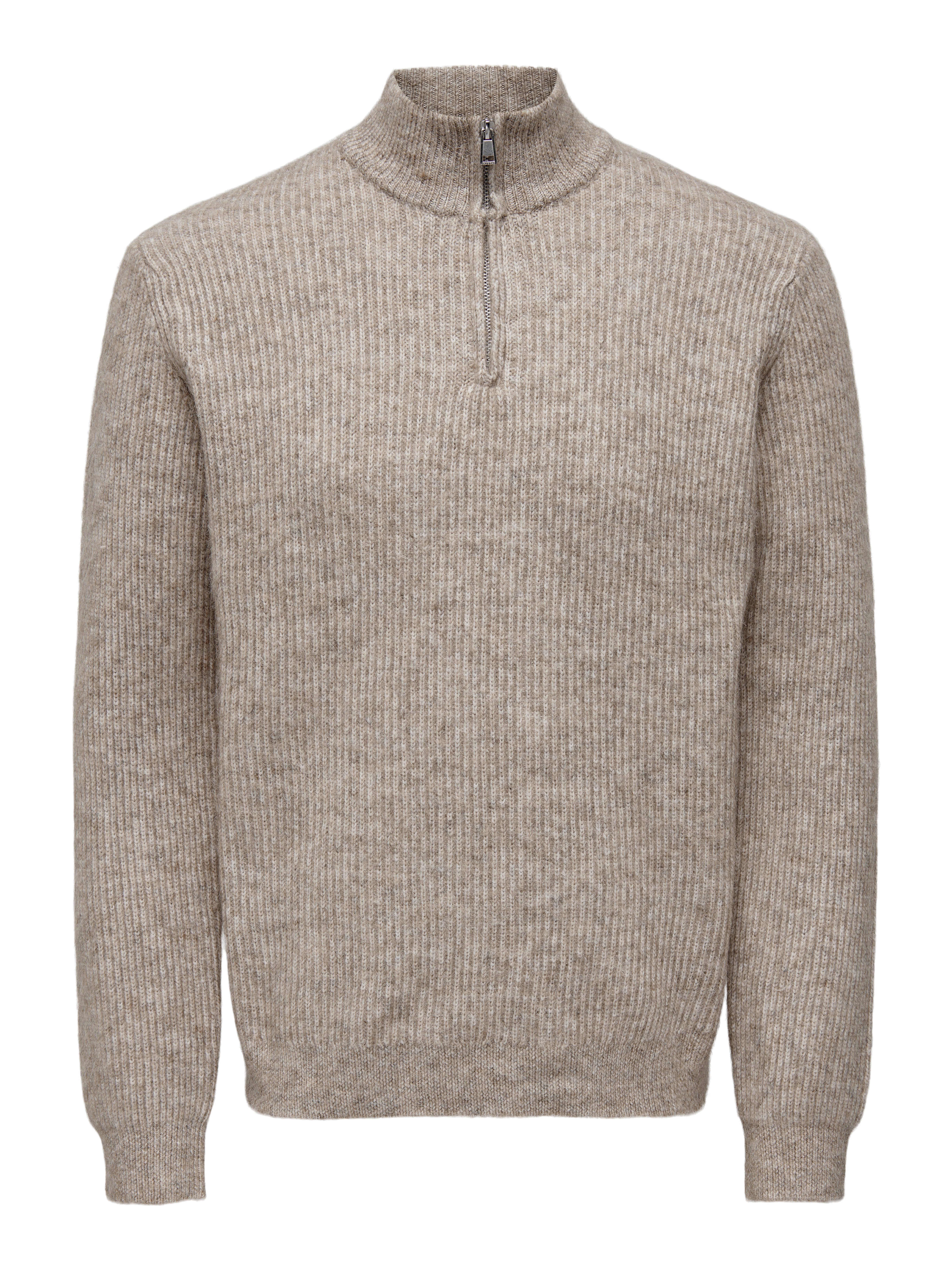 ONLY & SONS Schipperstrui ONSTEGAN REG 5 WOOL HALF ZIP KNIT BF