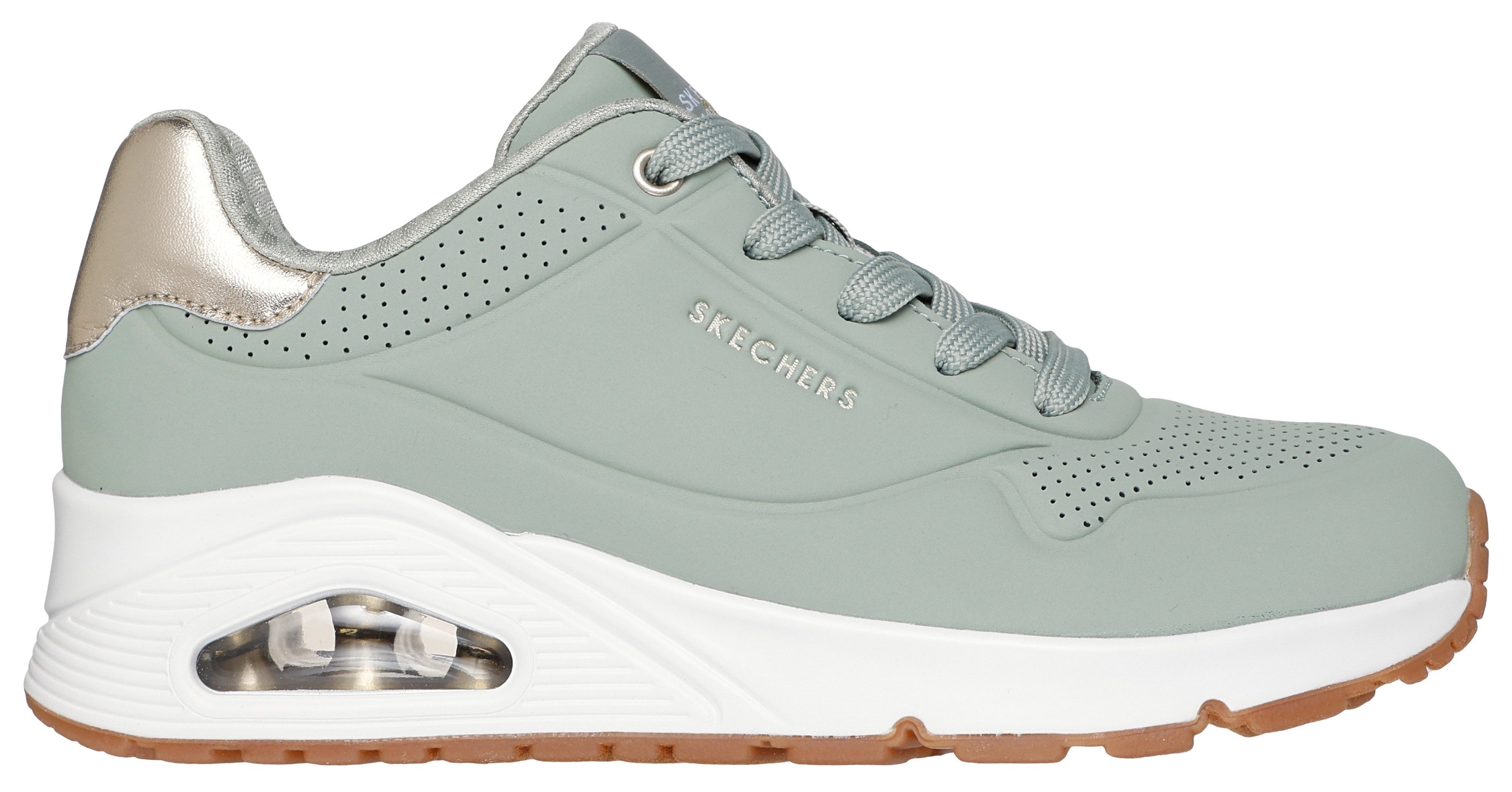 Skechers Sneakers UNO GOLDEN AIR Vrijetijdsschoen, lage schoen, veterschoen met metallic inzet