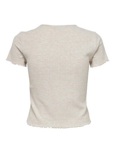 Only Shirt met ronde hals ONLEMMA – Shirt met korte mouwen en golvende zoom