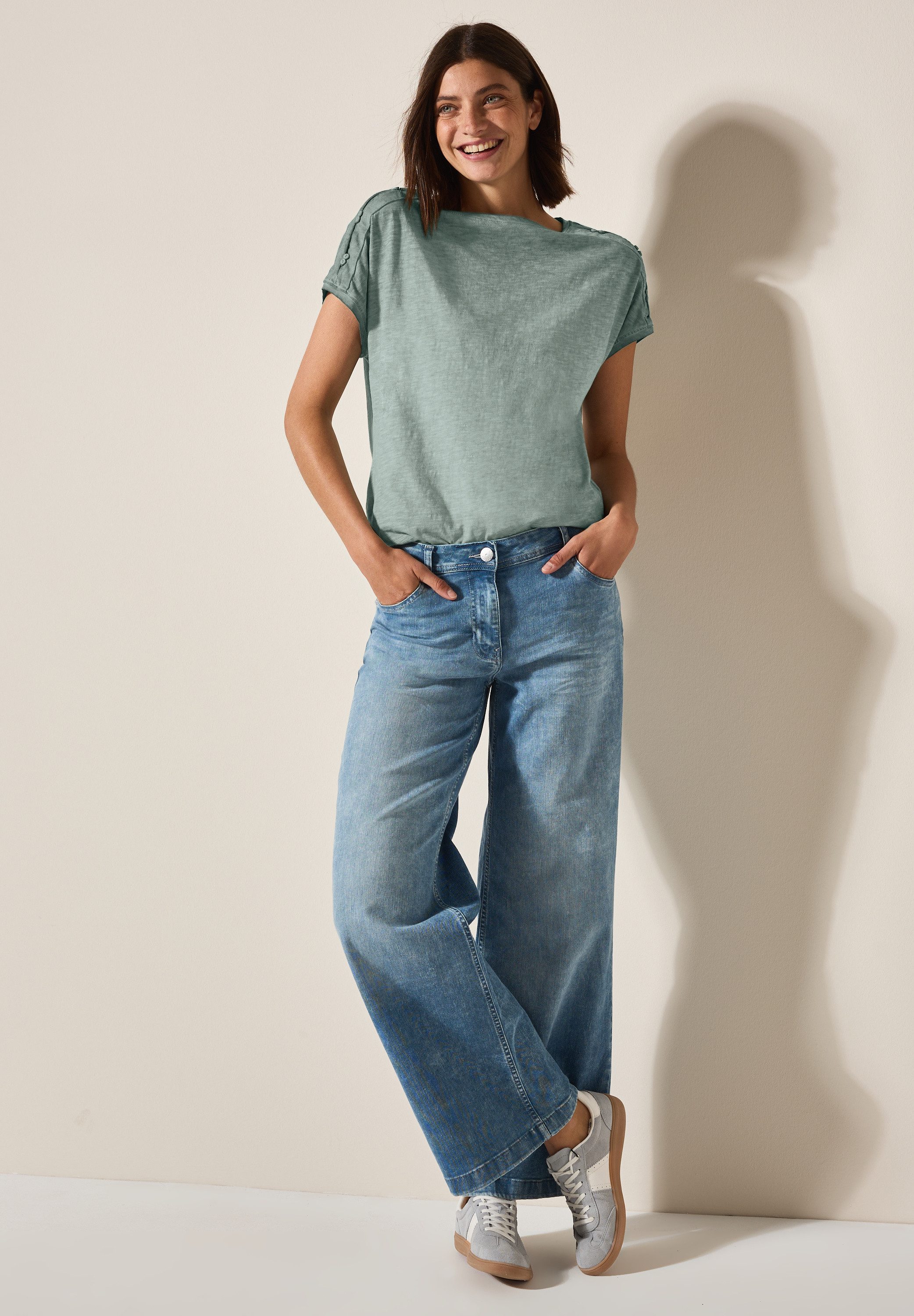 Cecil T-shirt met knoopdetail