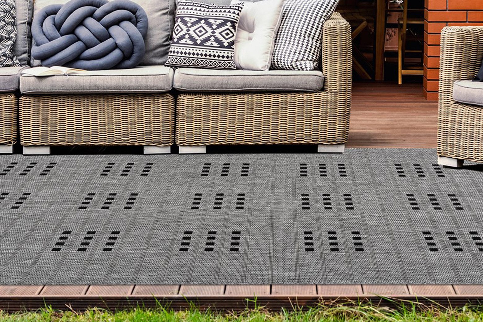 Bruno Banani Vloerkleed Farum In- en outdoor-vloerkleed, weerbestendig & uv-bestendig, bijzonder plat