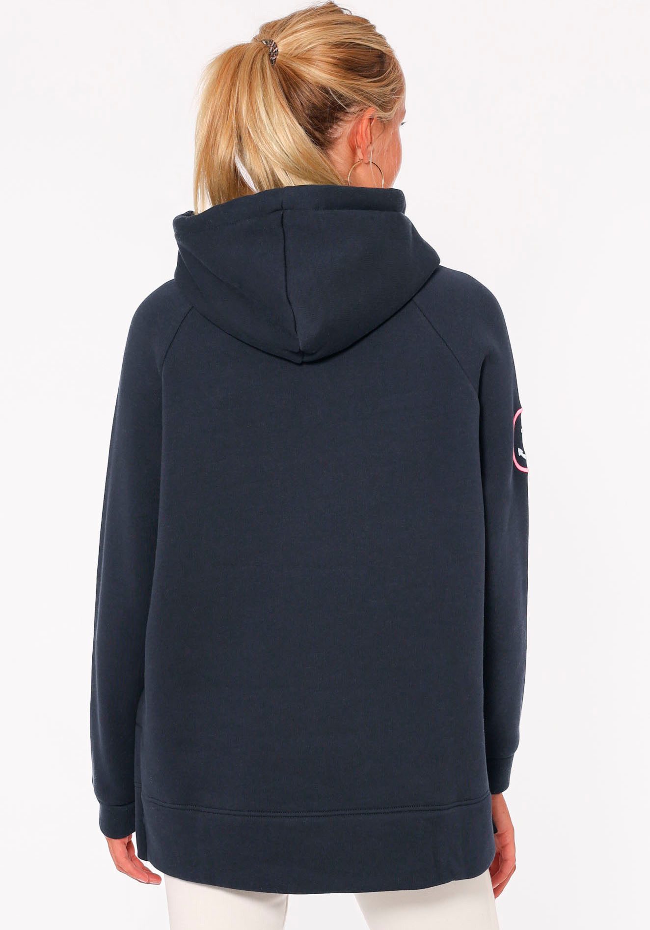 Zwillingsherz Hoodie Zee Strand Kust met capuchon, pailletten-opschrift en geborduurd anker-motief