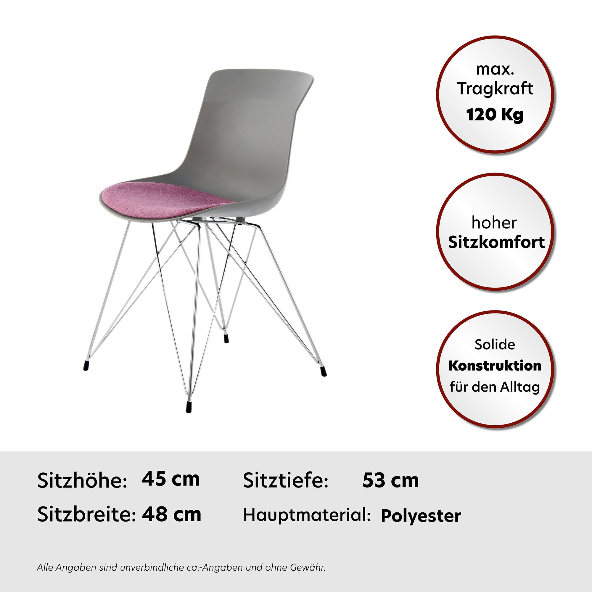 Kayoom Stoel Emily 110 2-delige set, tijdloos ontwerp, stijlvolle kleurcombinatie (set, 2 stuks)
