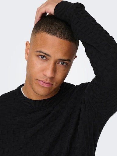 ONLY & SONS Trui met ronde hals ONSKALLE REG 12 STRUC CREW KNIT NOOS