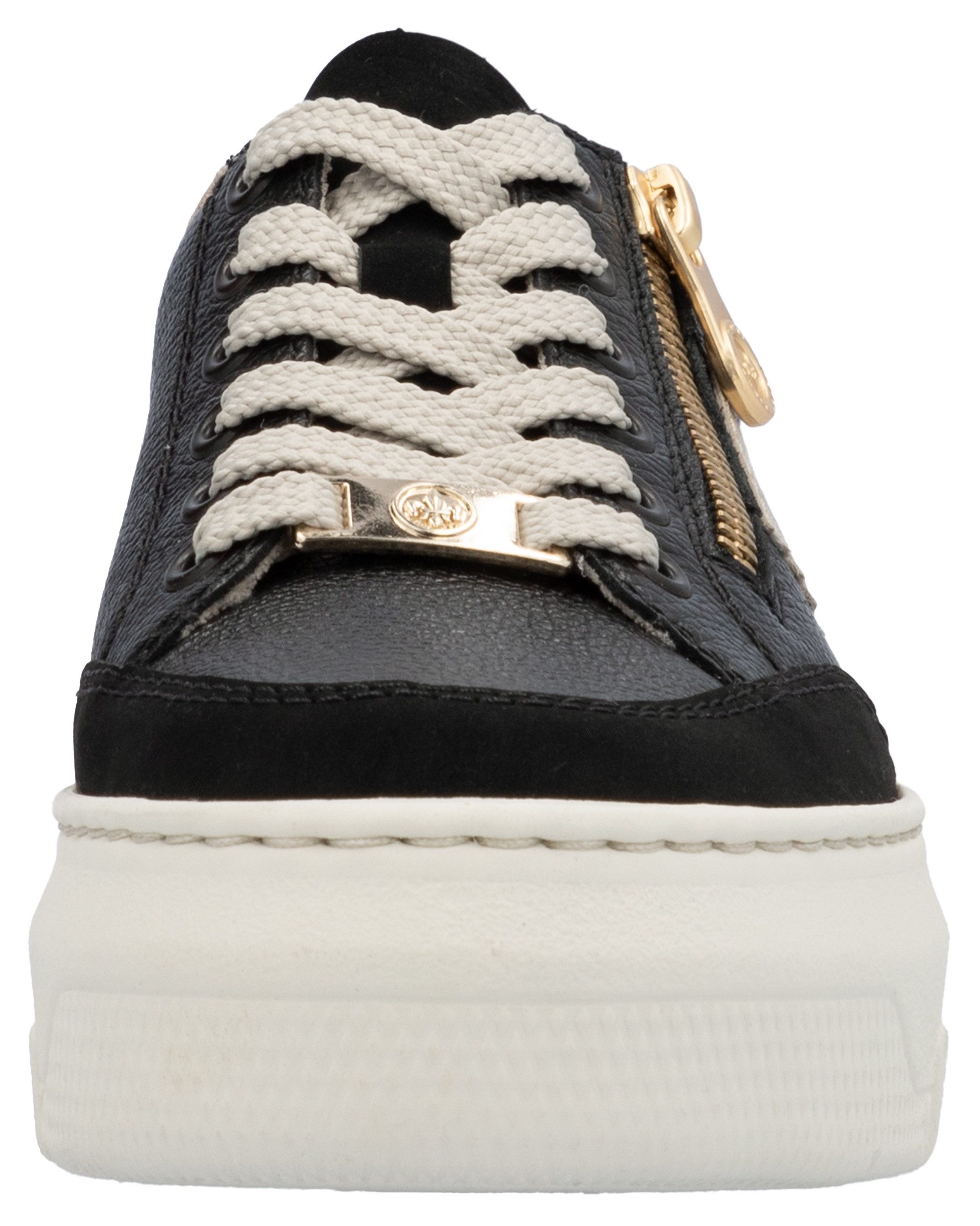 Rieker Plateausneakers , veterschoenen, lage schoen, vrijetijdsschoen met zijrits