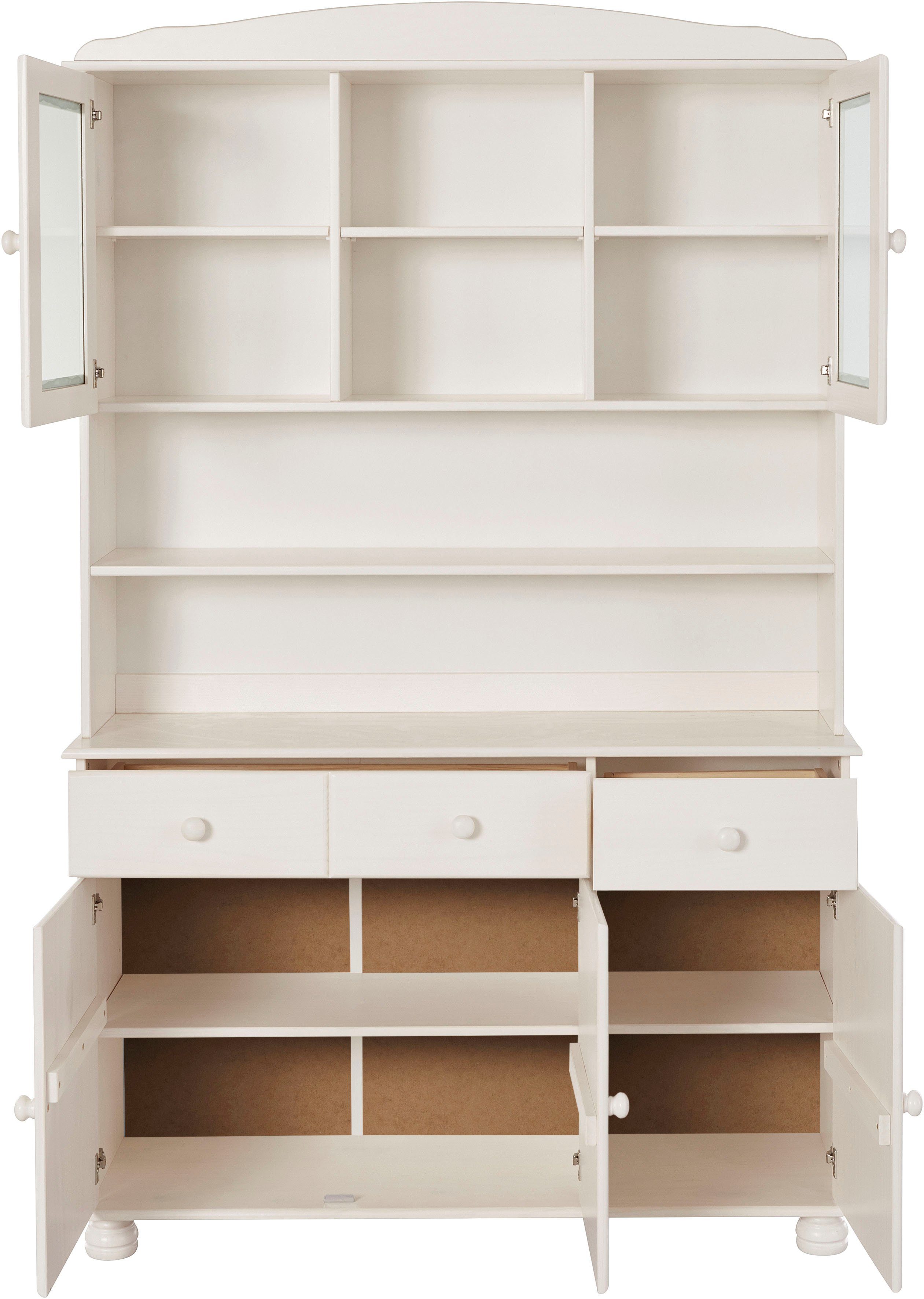 Home affaire Buffetkast Mette Met 2 laden en veel bergruimte achter 4 deuren, hoogte 181cm (2-delig)