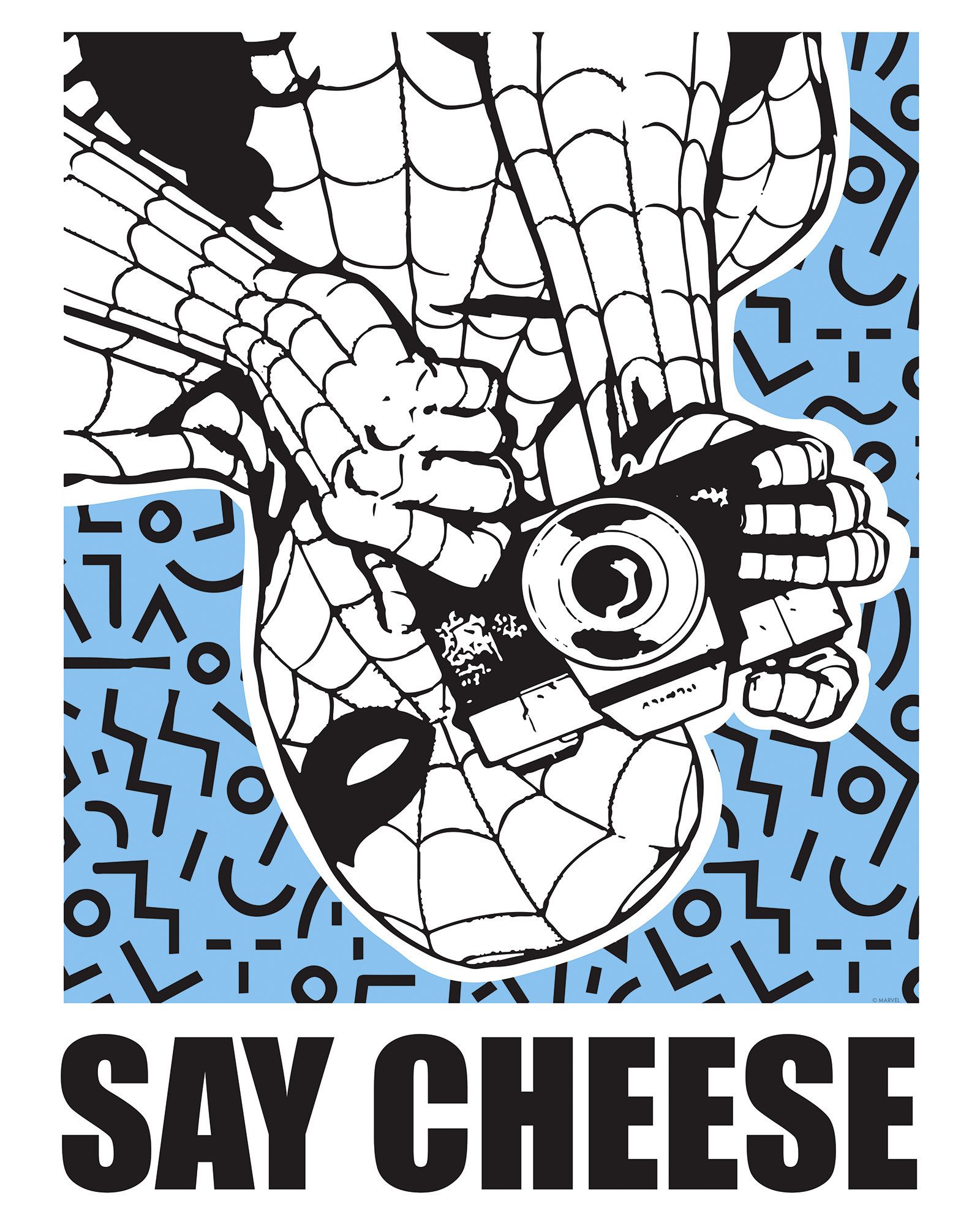 Komar Artprint Marvel Spider-Man Say Cheese Blue 40 x 60 cm (breedte x hoogte) - kinderkamer, decoratie (1 stuk)