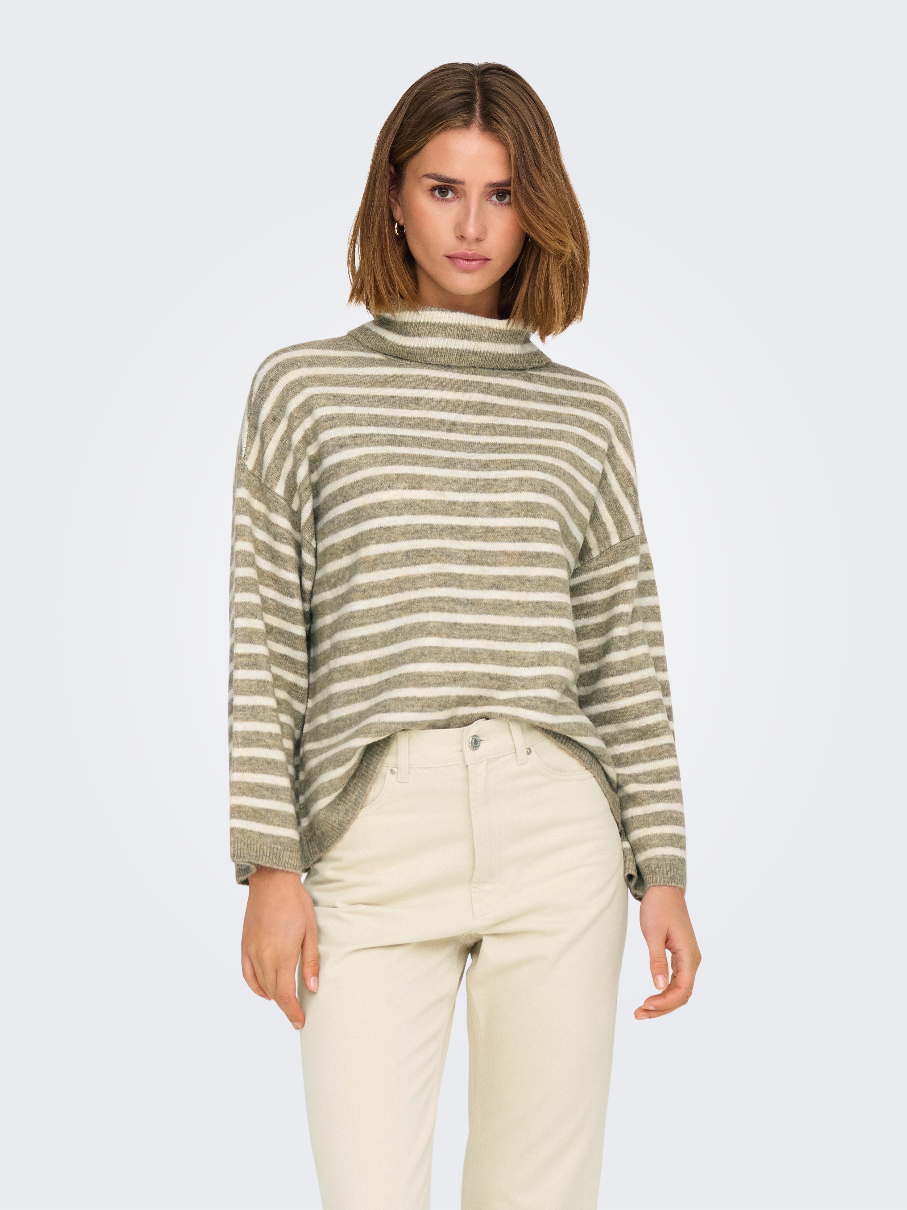 Only Coltrui ONLTALIO LS STRIPE ROLLNECK BF KNT