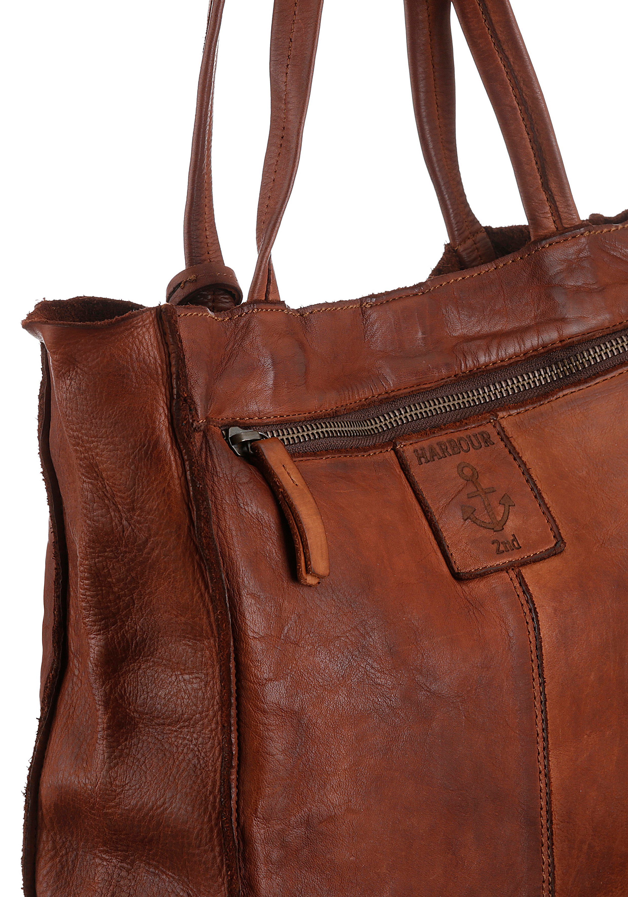 HARBOUR 2nd Shopper Elbe 1 van leer met kenmerkende merk-anker-label en sierhanger
