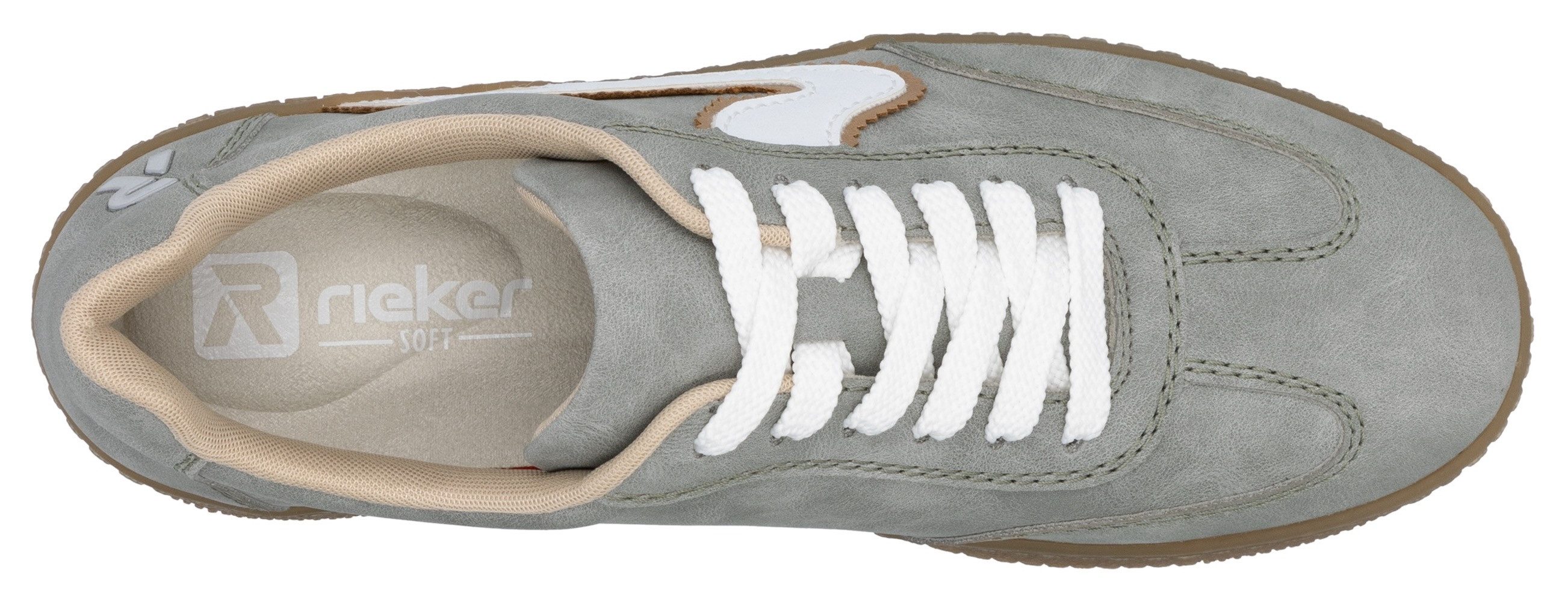 RIEKER Sport Plateausneakers vrijetijdsschoen, lage schoen, veterschoen in vegan uitvoering